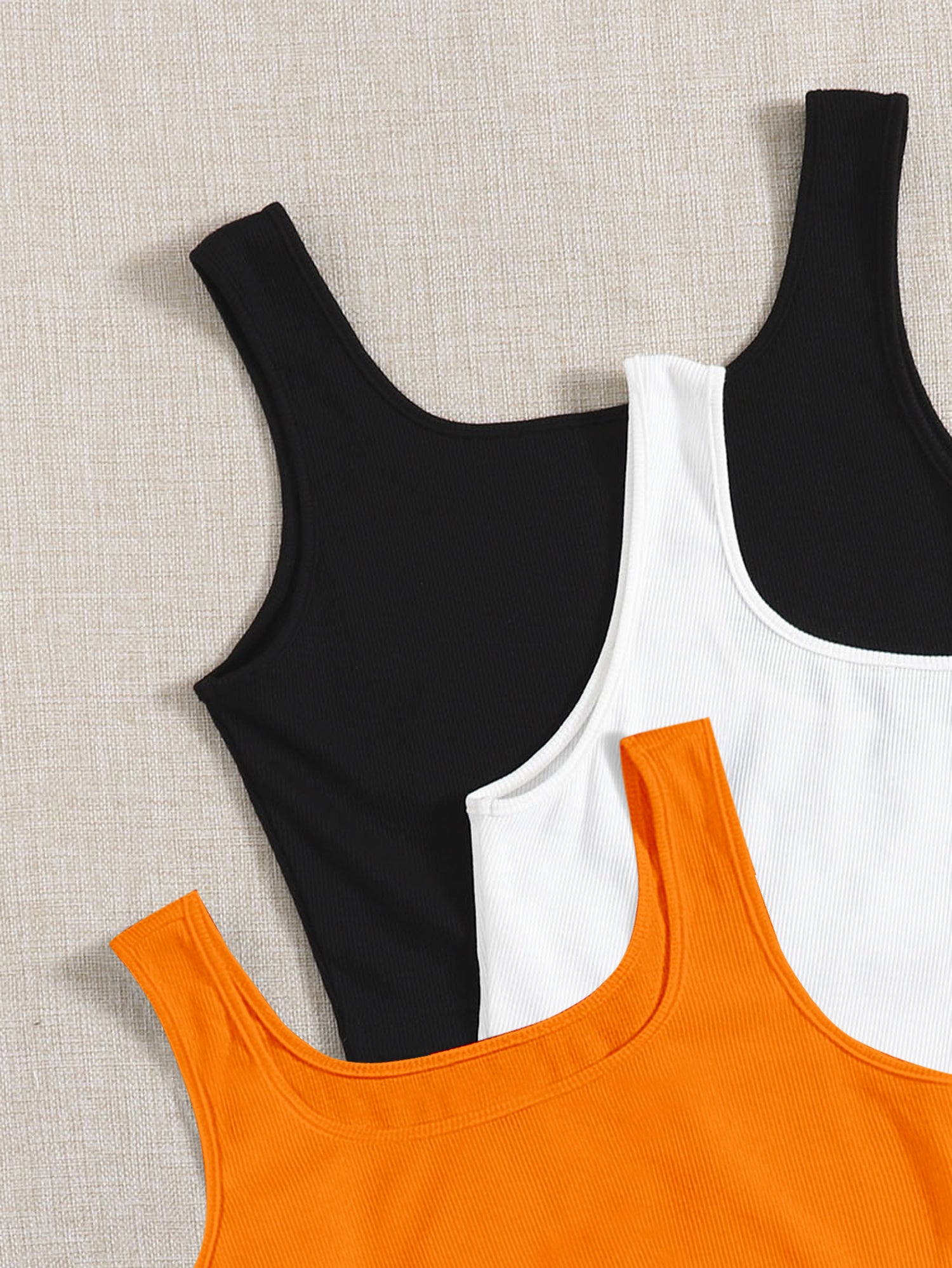 Women’s Ribbed Square Neck Crop Tank Top