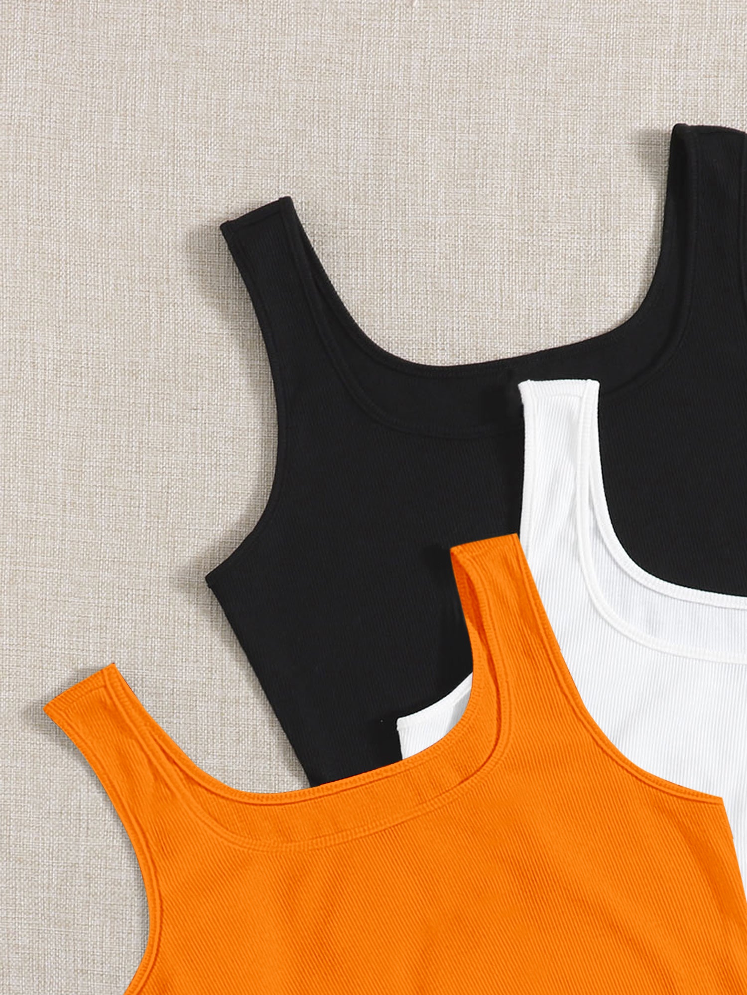 Women’s Ribbed Square Neck Crop Tank Top