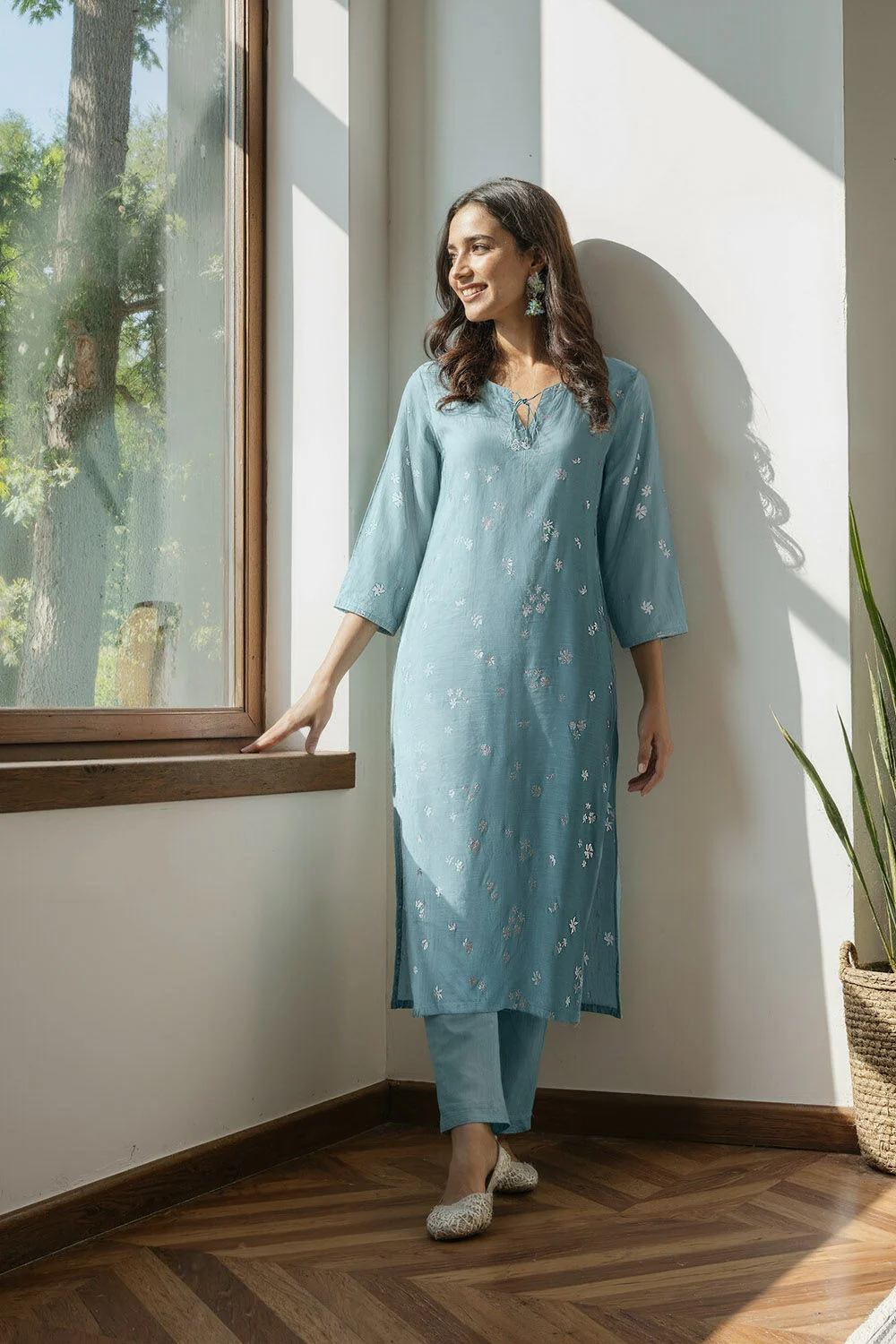 Serene Sky Embroidered Set