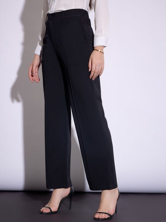 Chic Beige Tailored Wide-Leg Formal Pants for Women