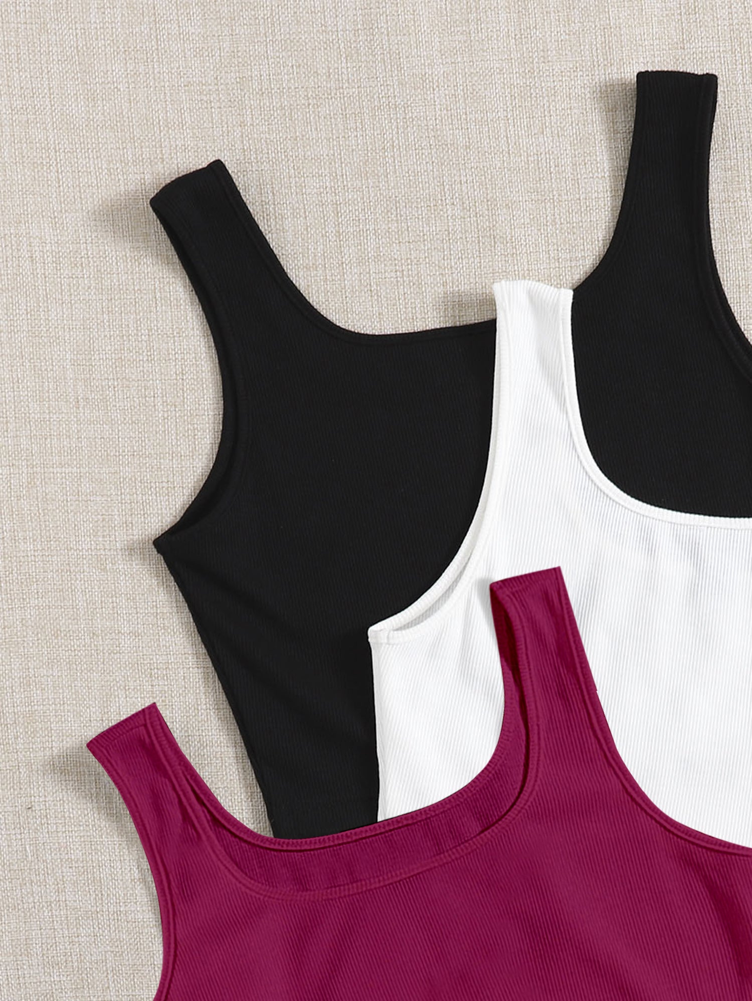 Women’s Ribbed Square Neck Crop Tank Top