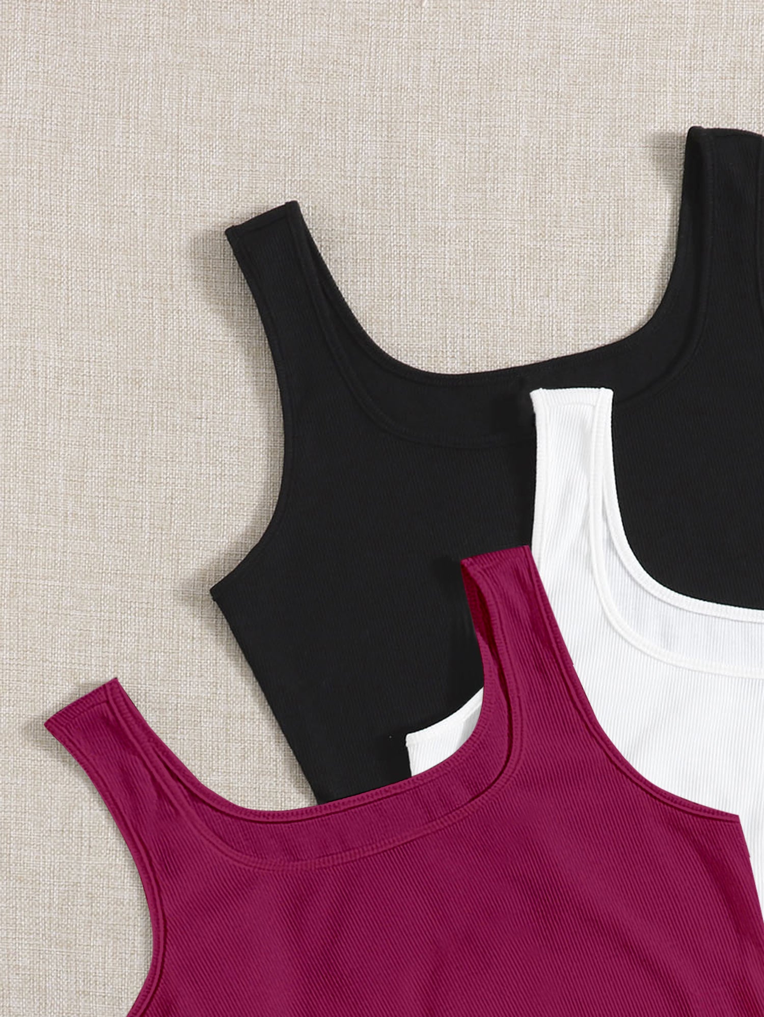 Women’s Ribbed Square Neck Crop Tank Top