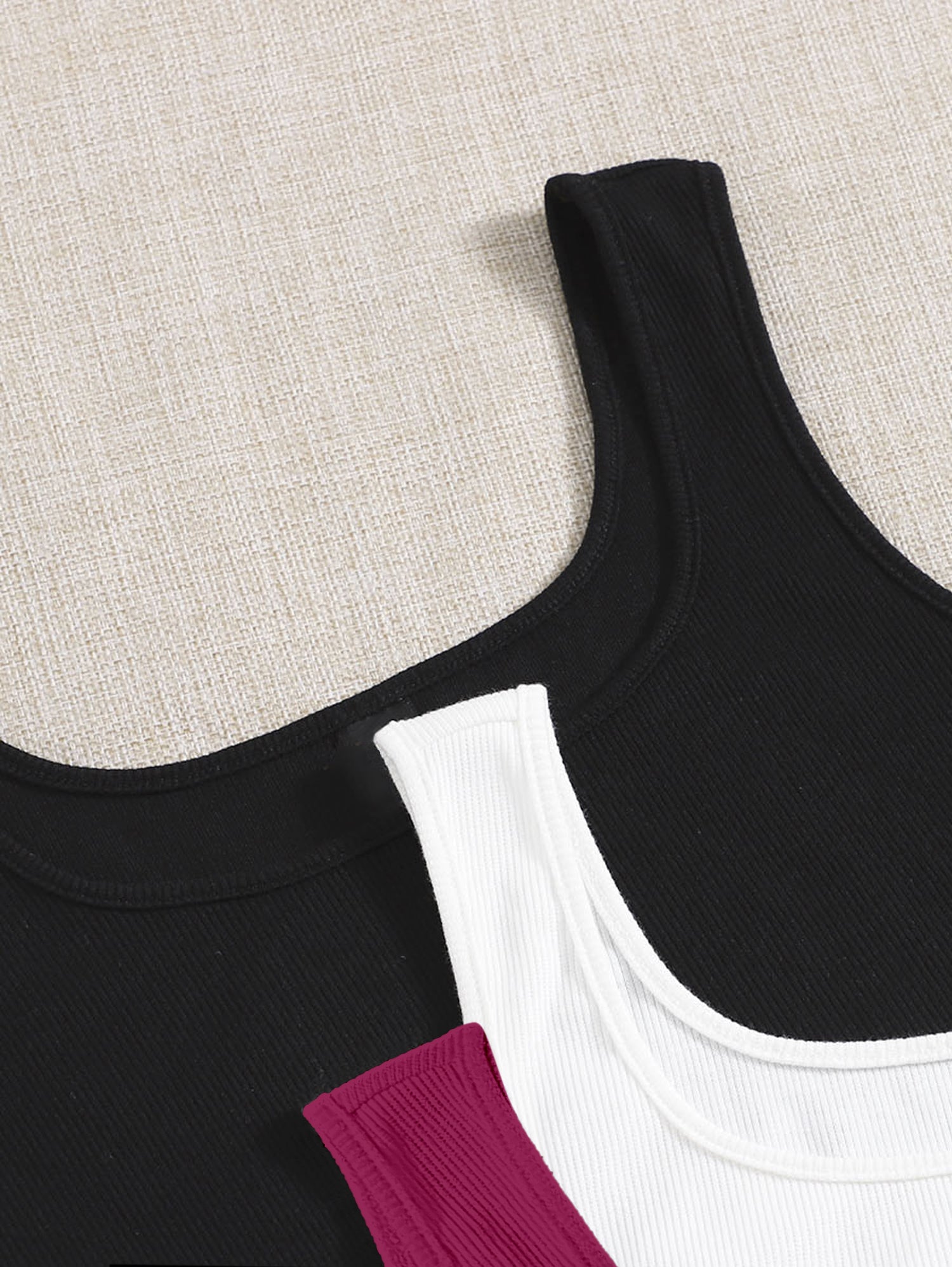 Women’s Ribbed Square Neck Crop Tank Top