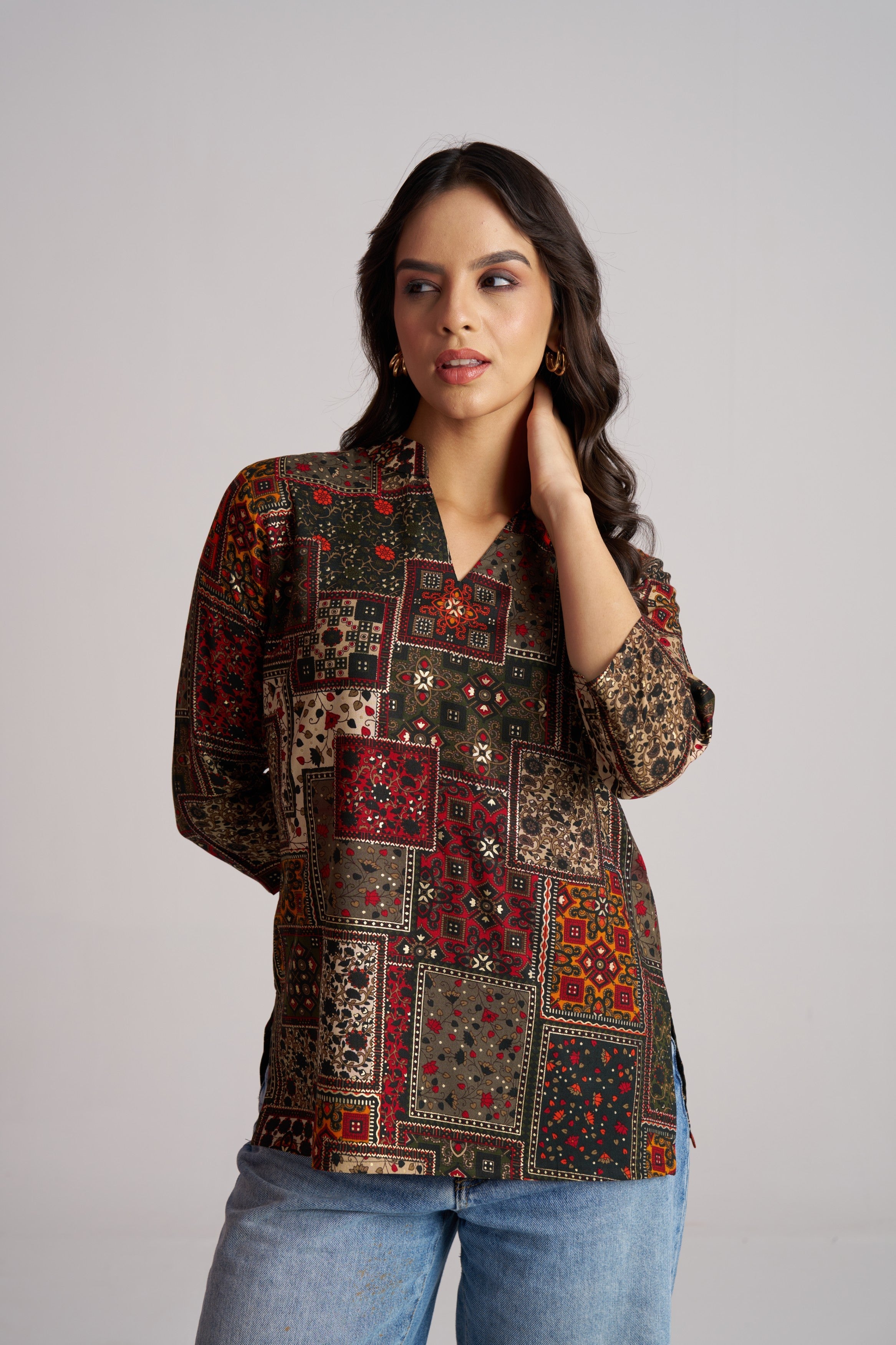 Forest Mosaic Printed Top
