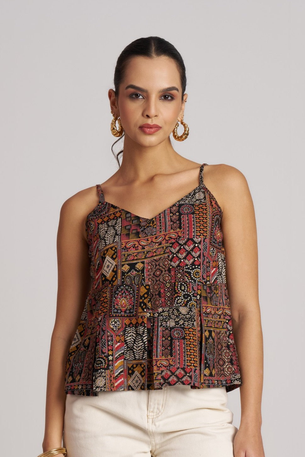 Olive Artisan Flare Camisole