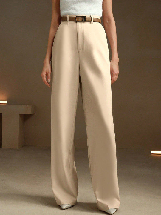 Classic High-Waist Wide-Leg Trousers – Black