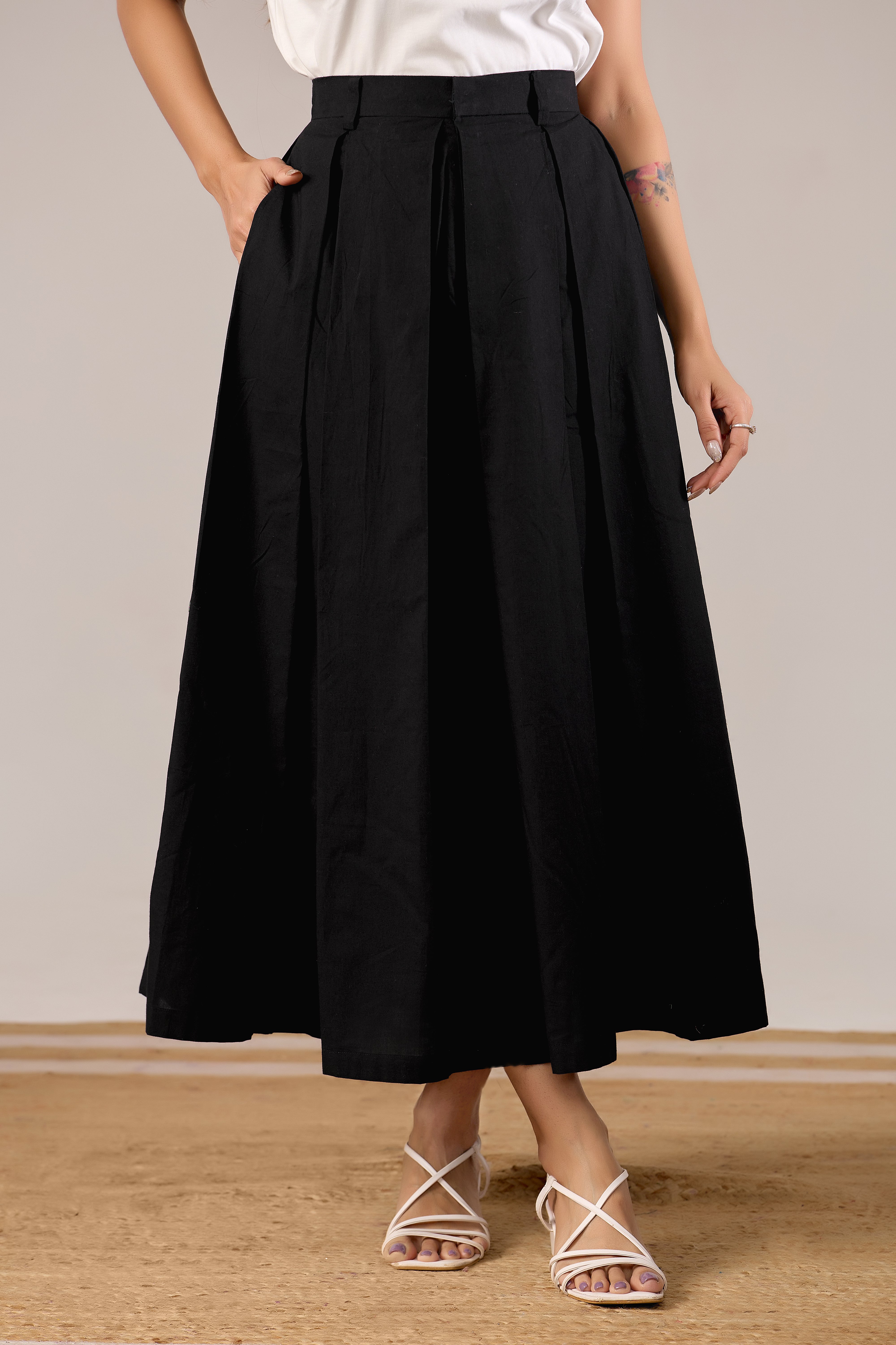 Cocoa Charm Pleated Skirt