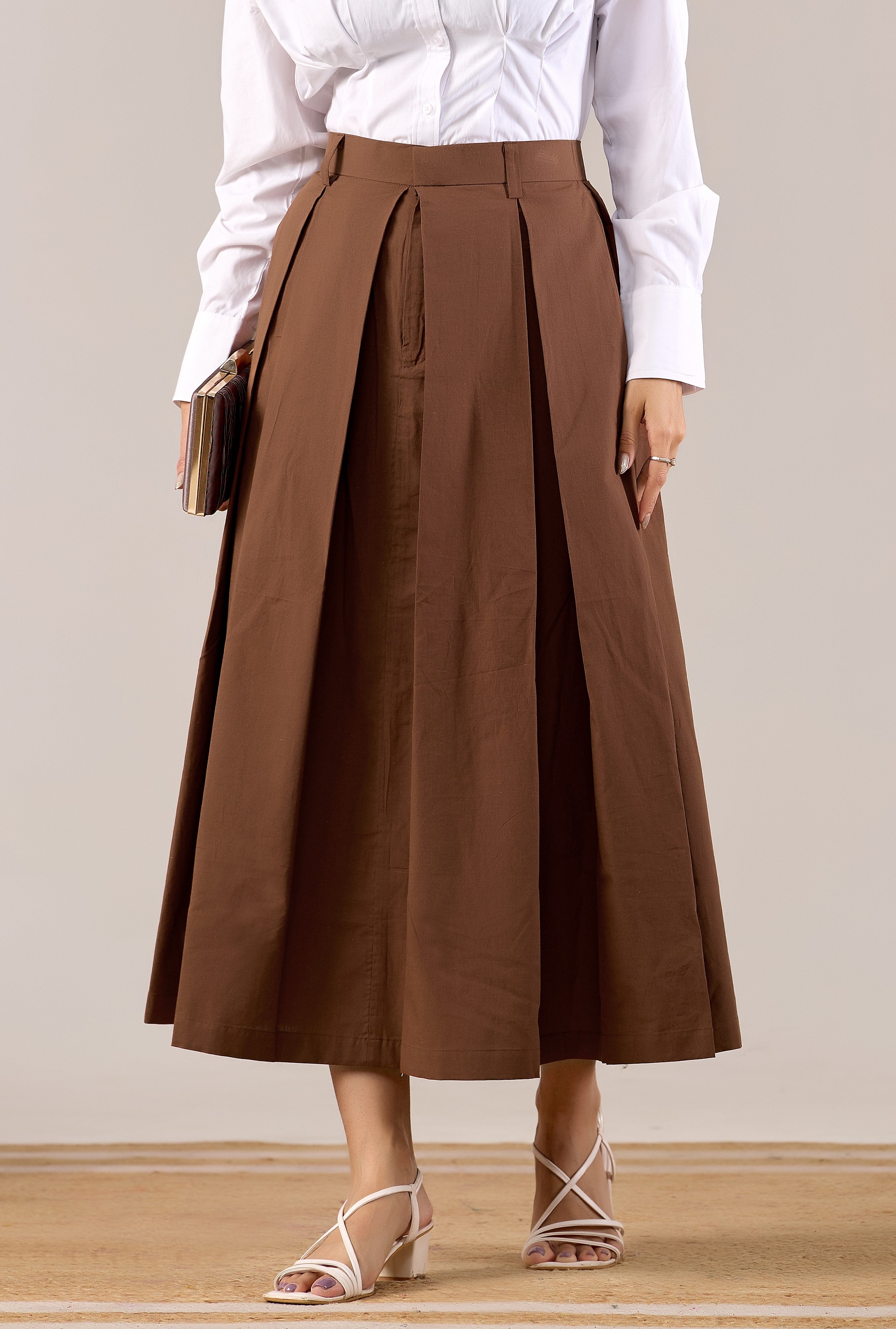 Emerald Aura Pleated Skirt