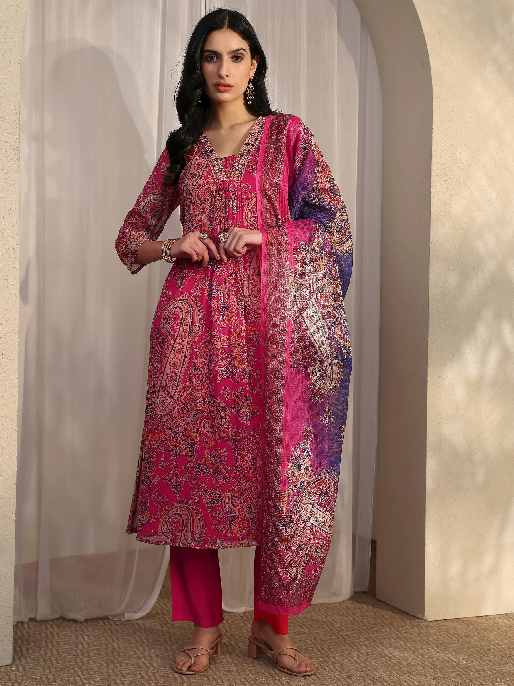 Royal Fuchsia Paisley Suit
