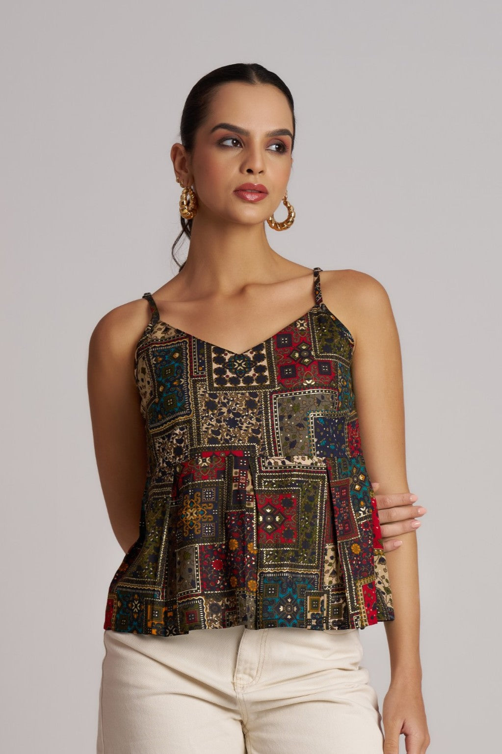 Olive Artisan Flare Camisole