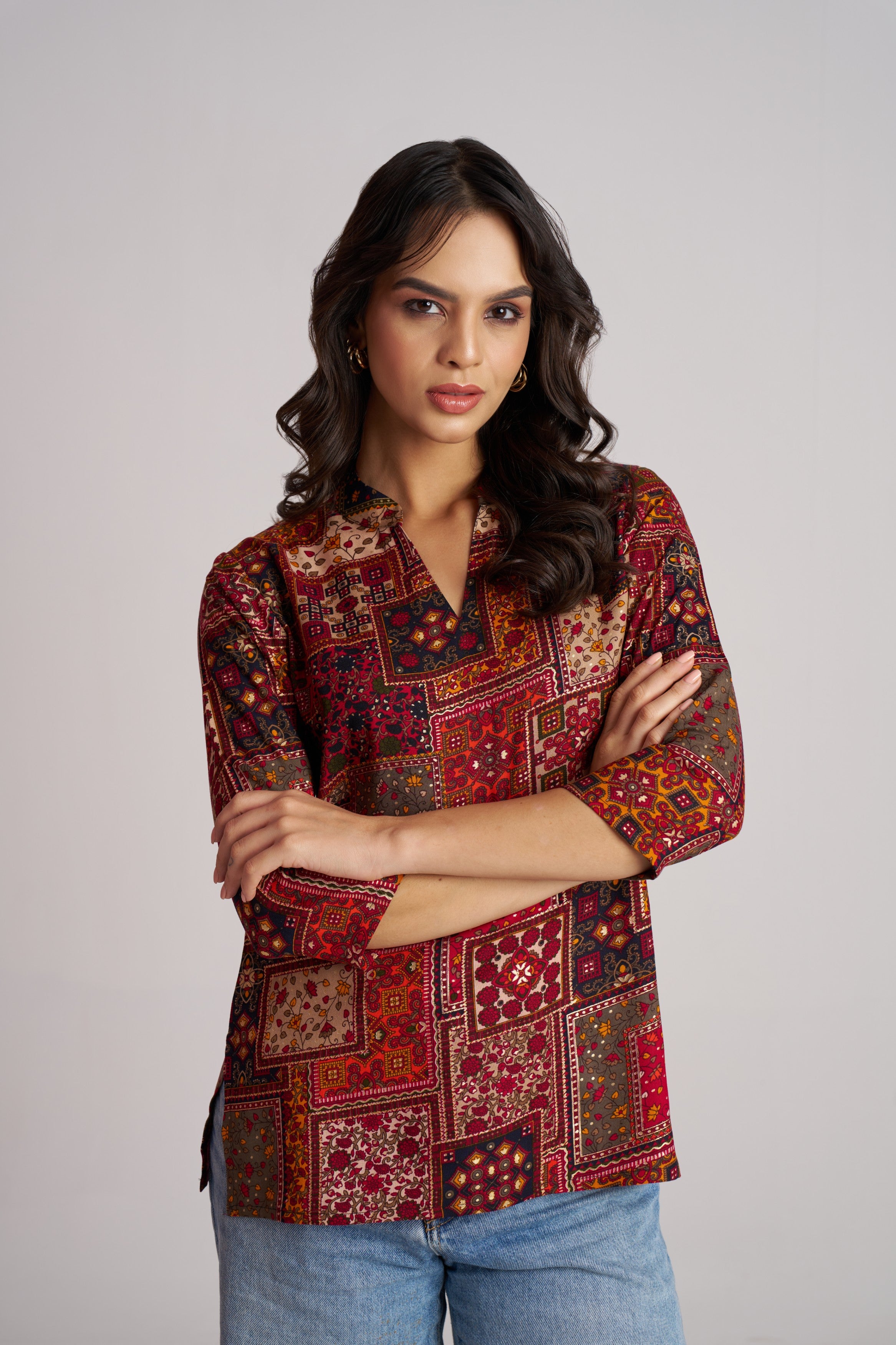 Forest Mosaic Printed Top