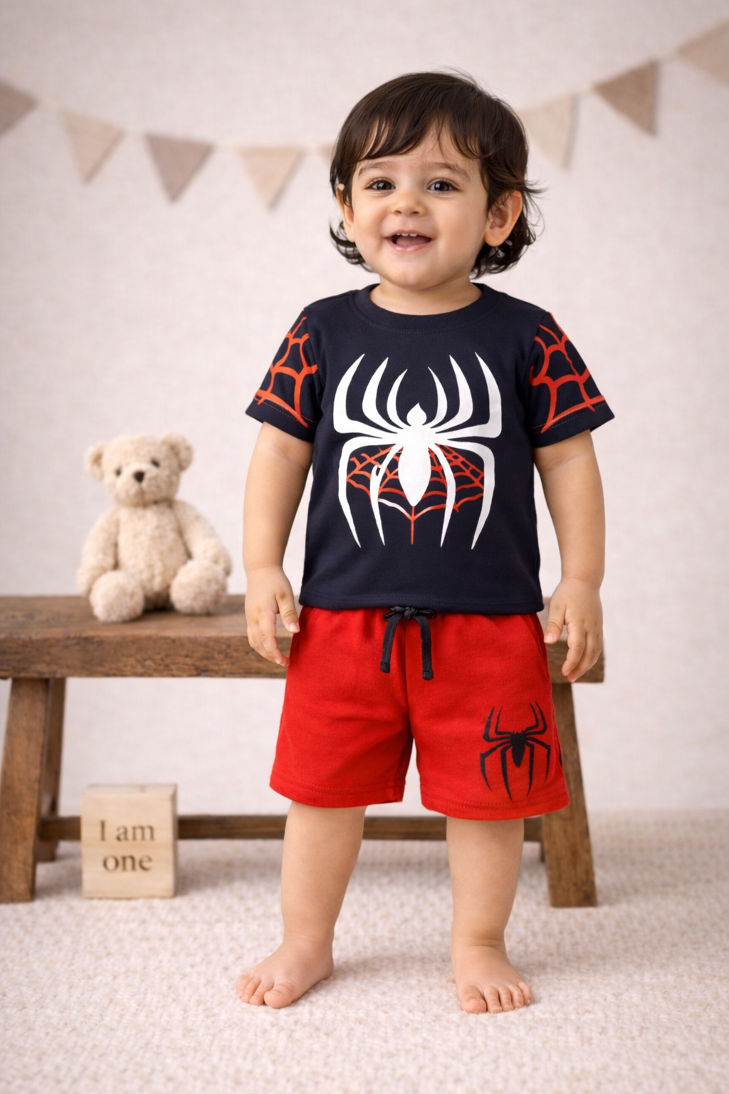 Spider Hero Red & Navy Kids Co-ord Set