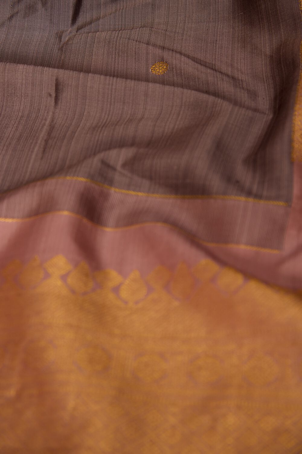 Grey and Gold Dual Tone Silk Saree