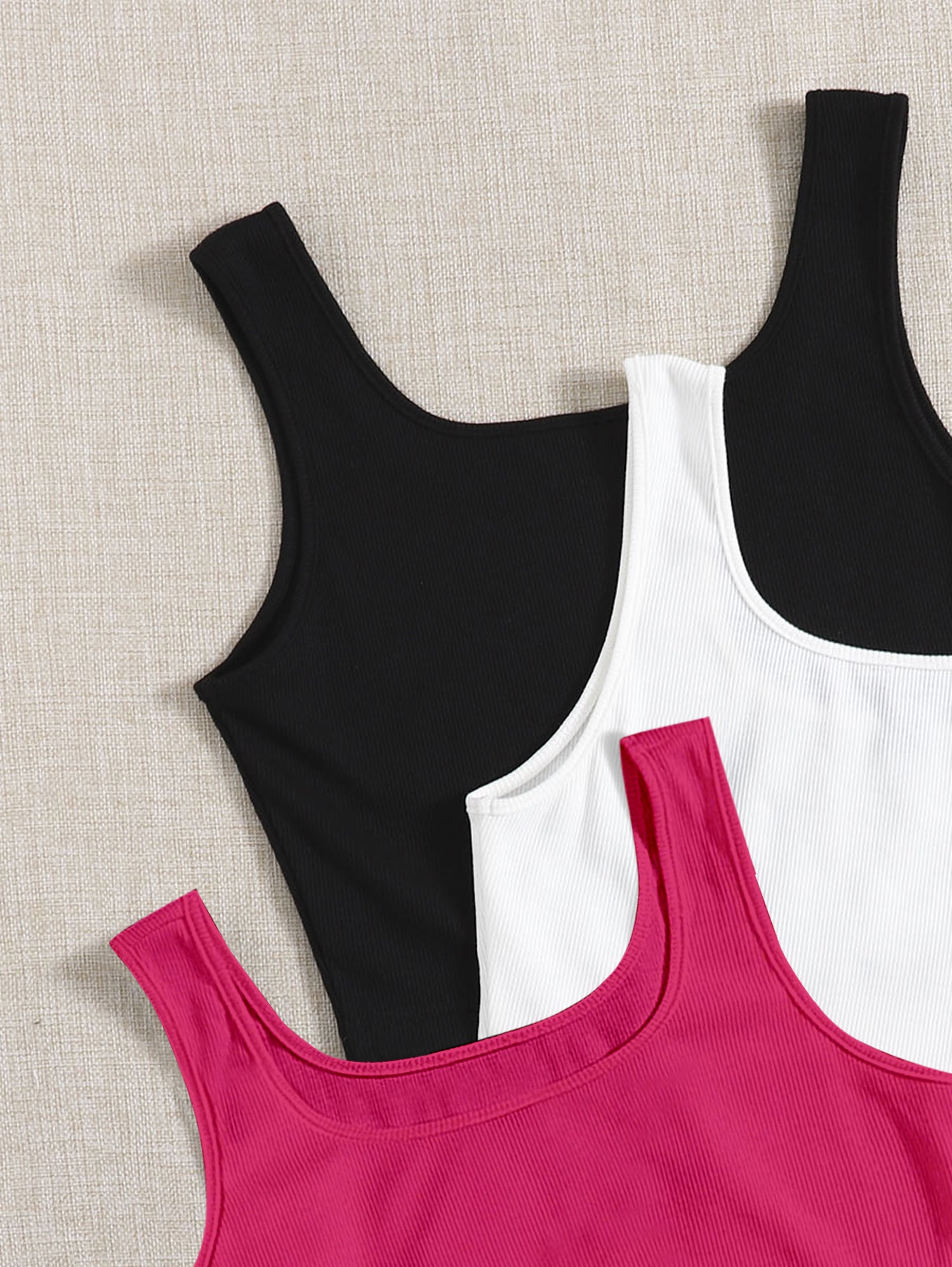 Women’s Ribbed Square Neck Crop Tank Top