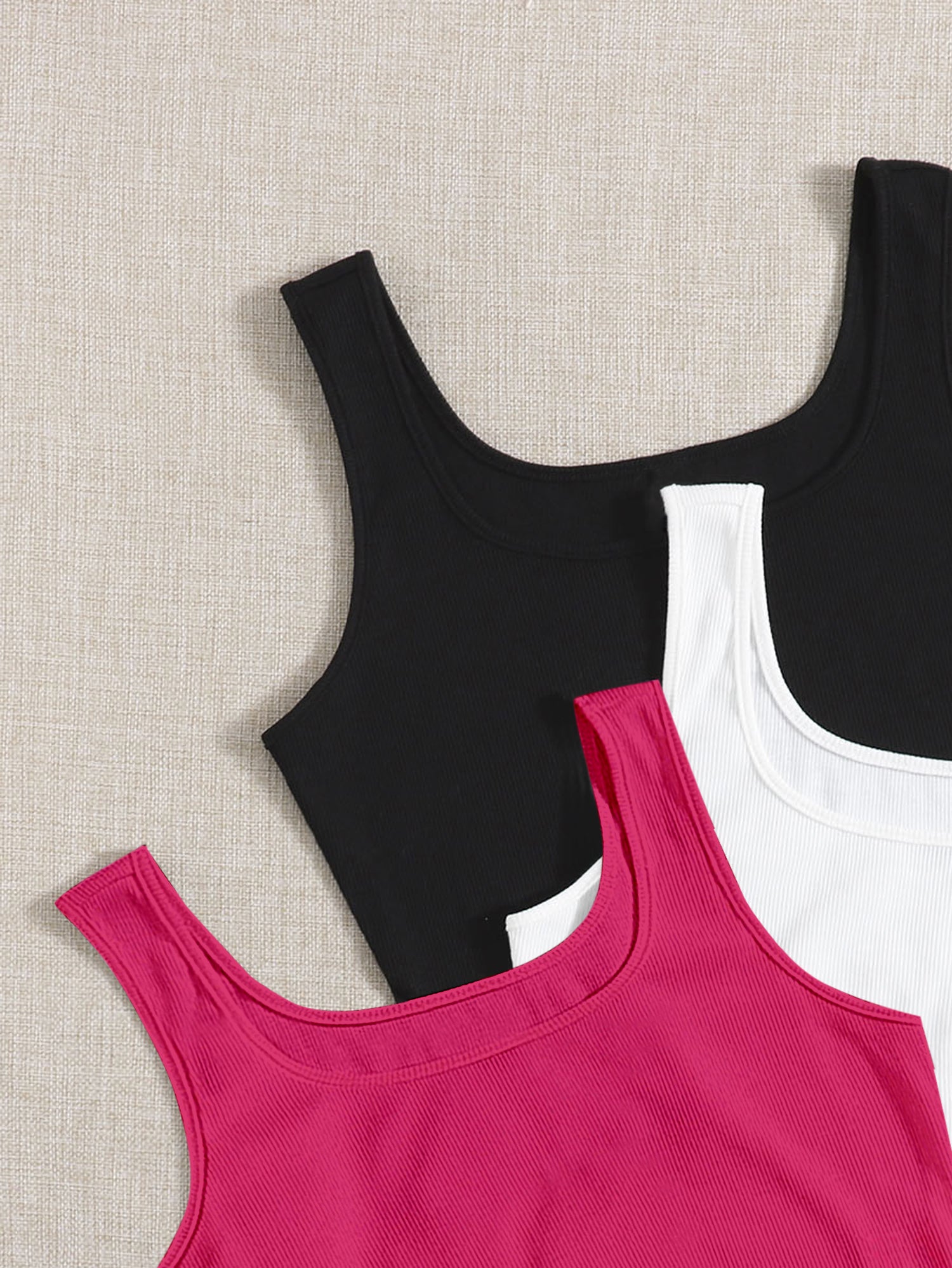 Women’s Ribbed Square Neck Crop Tank Top