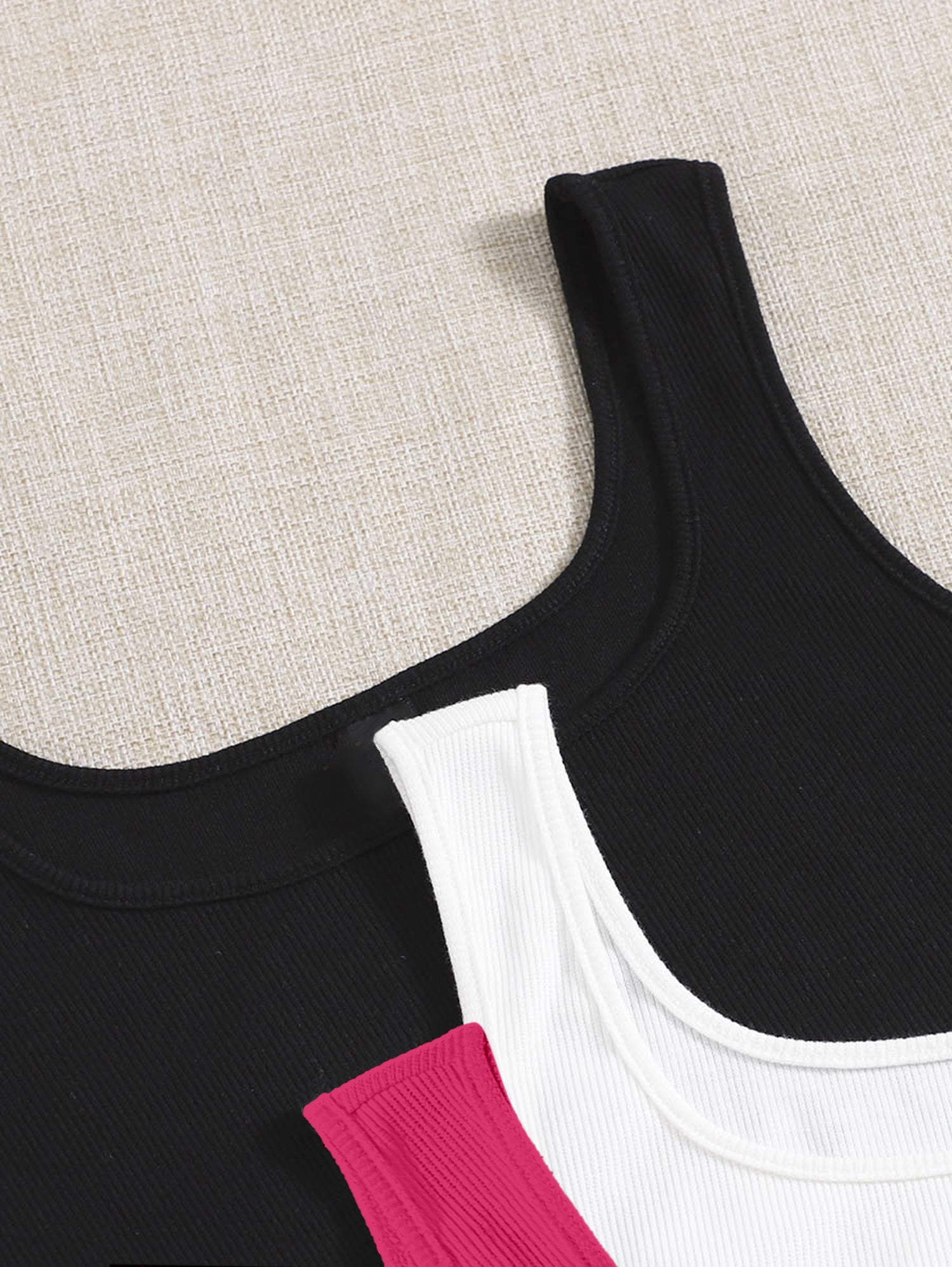 Women’s Ribbed Square Neck Crop Tank Top