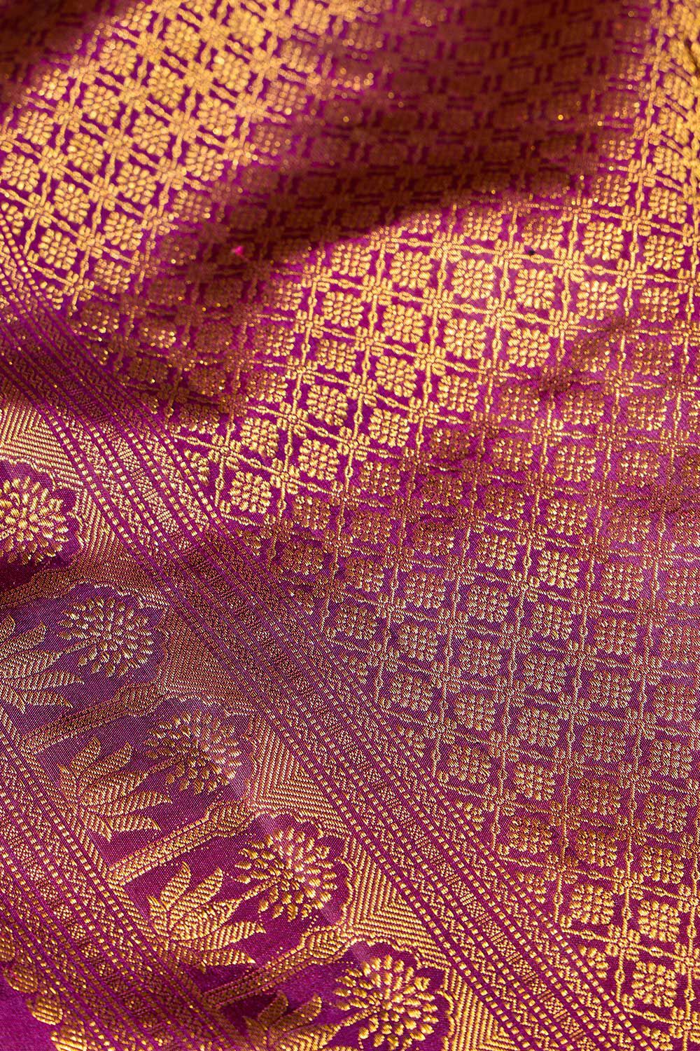 Purple & Gold Brocade Silk Saree