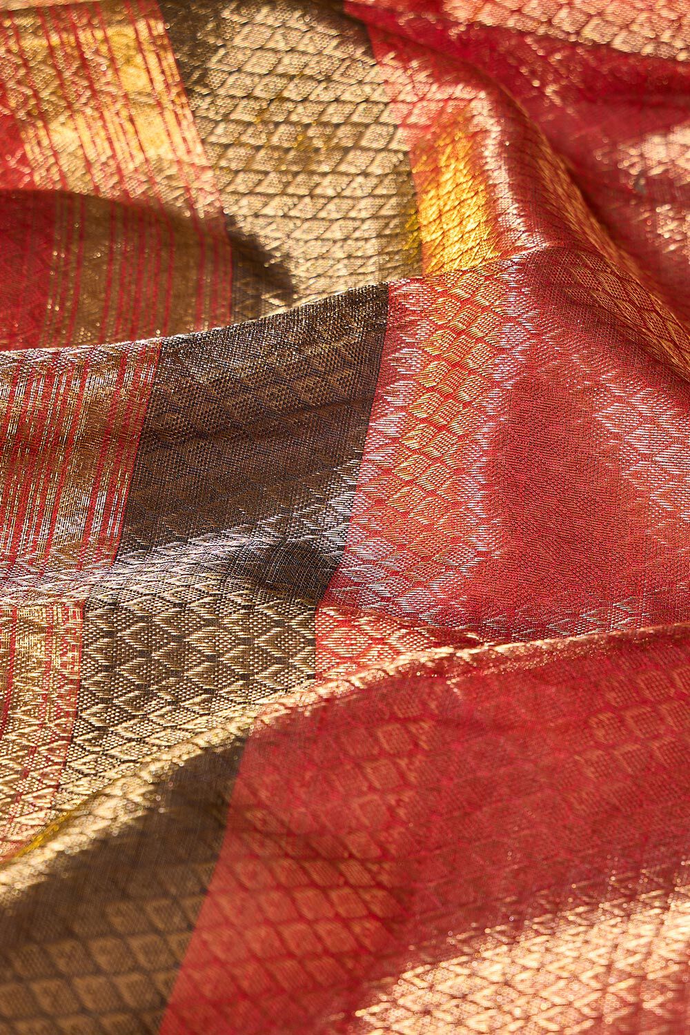 Maroon Kanjivaram Silk Saree with Gold Zari