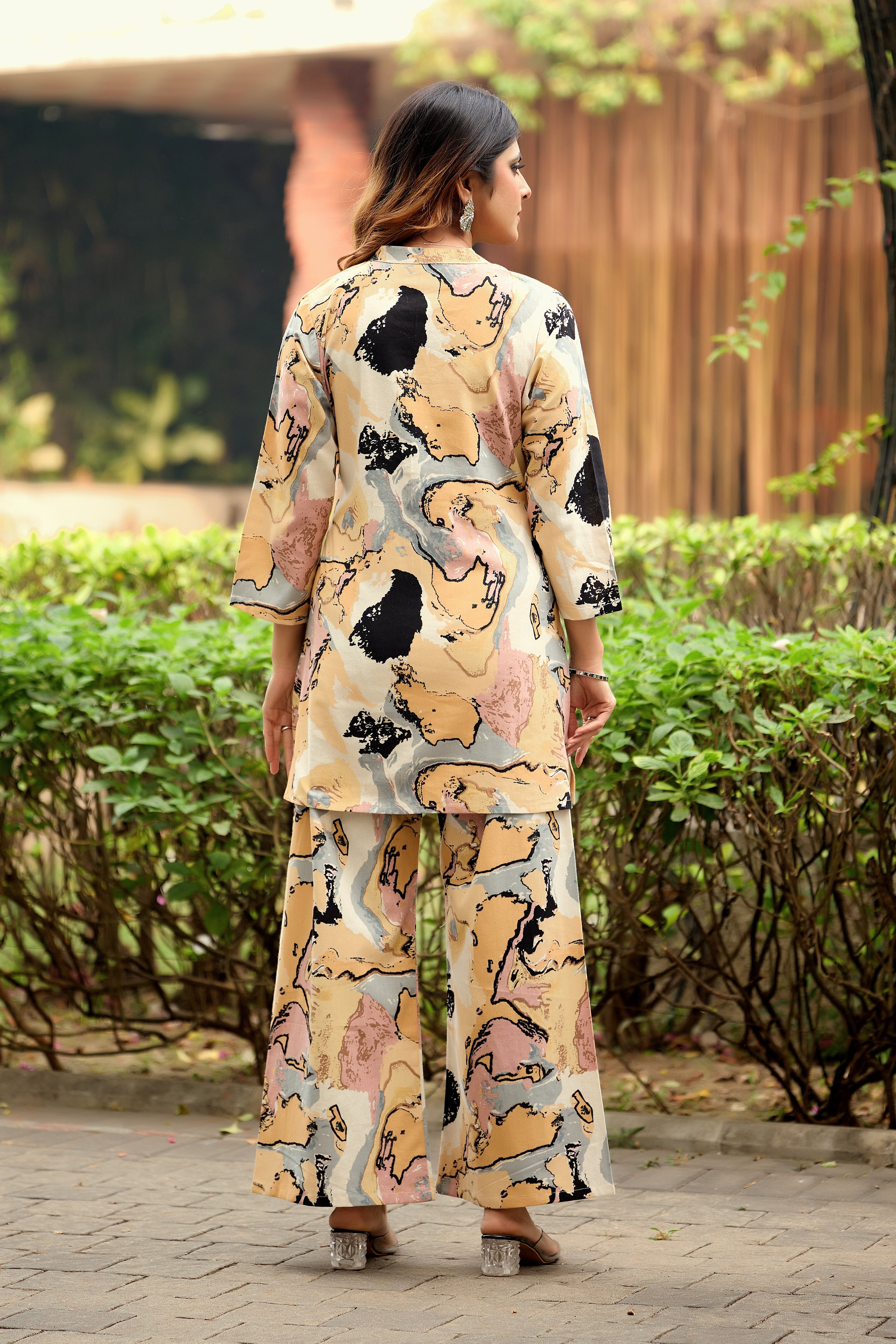 Sandstone Multi-Abstract Printed Co-ord Set