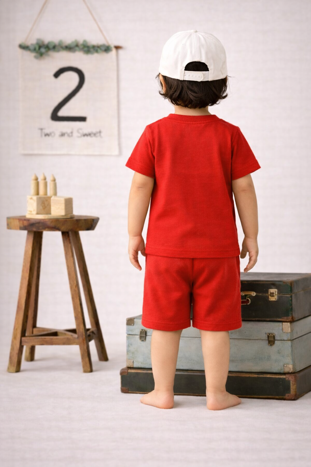 Kids Cotton Co-ord Set – Mom + Dad = Me Print | Navy Blue T-shirt & Shorts Set