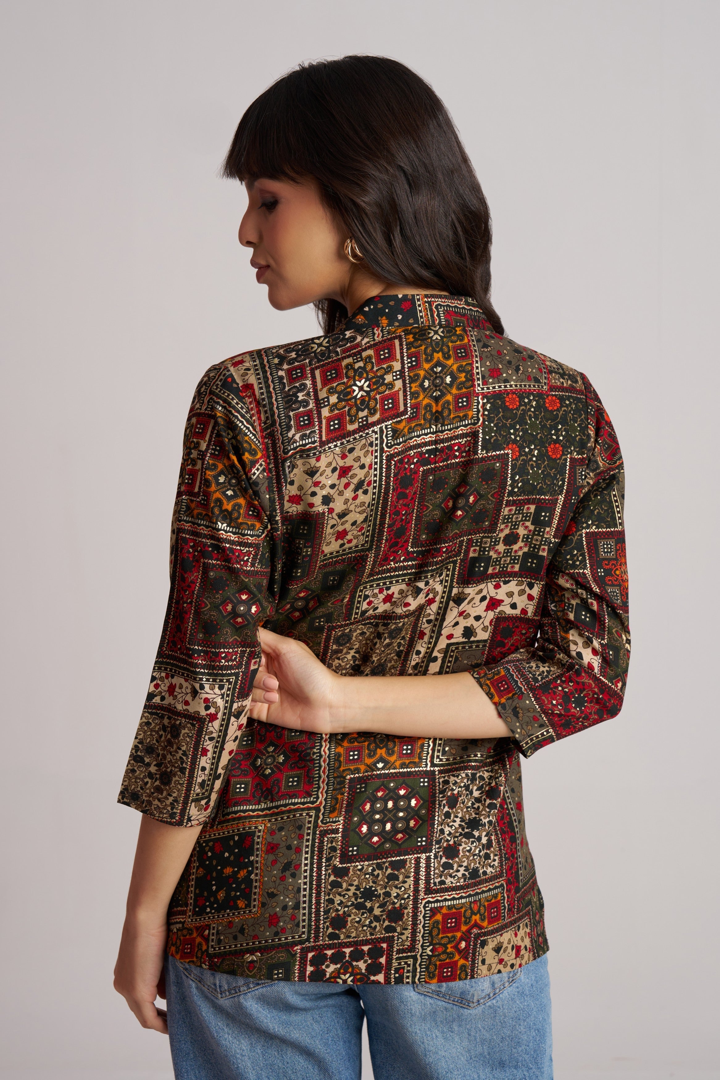 Forest Mosaic Printed Top