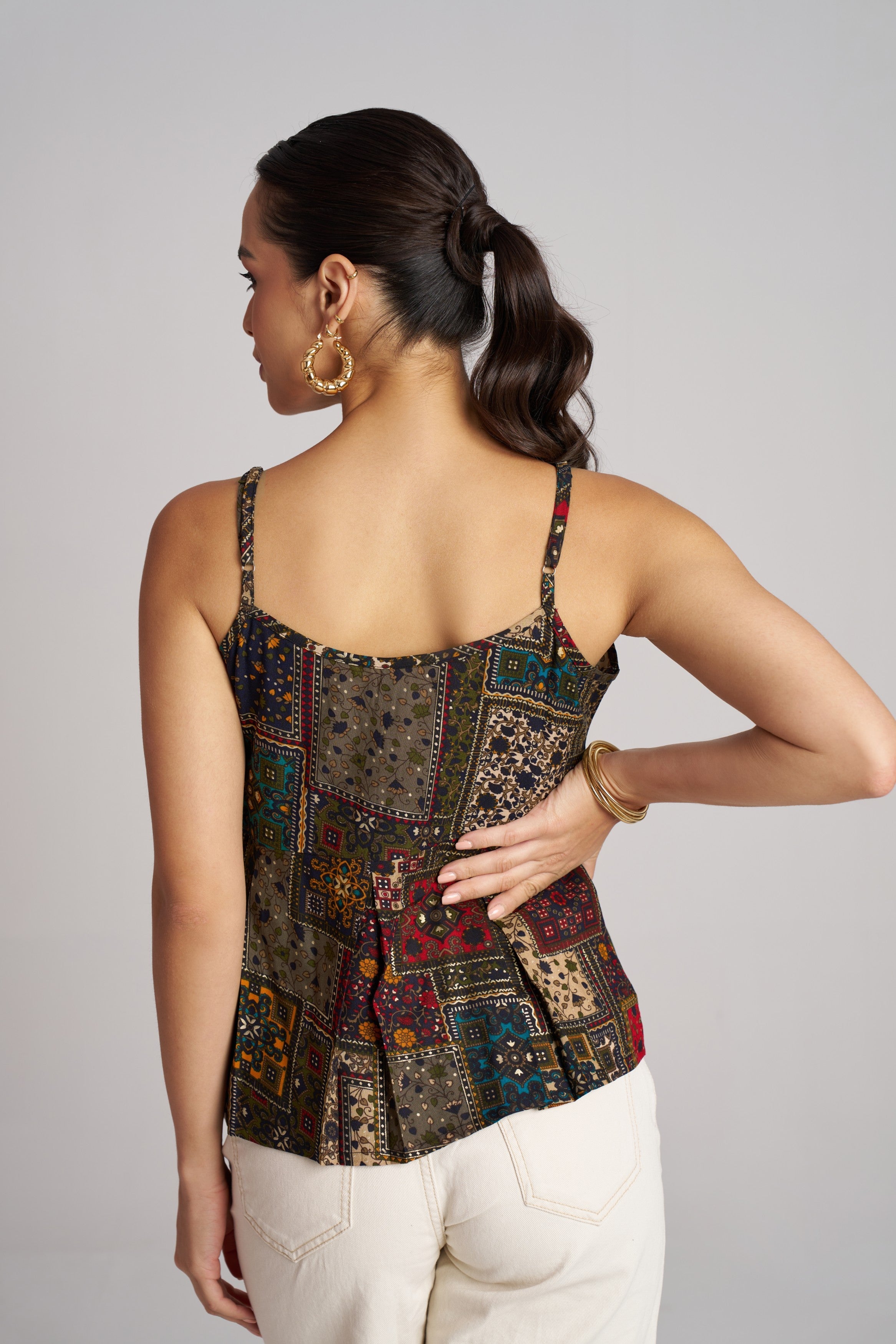 Olive Artisan Flare Camisole