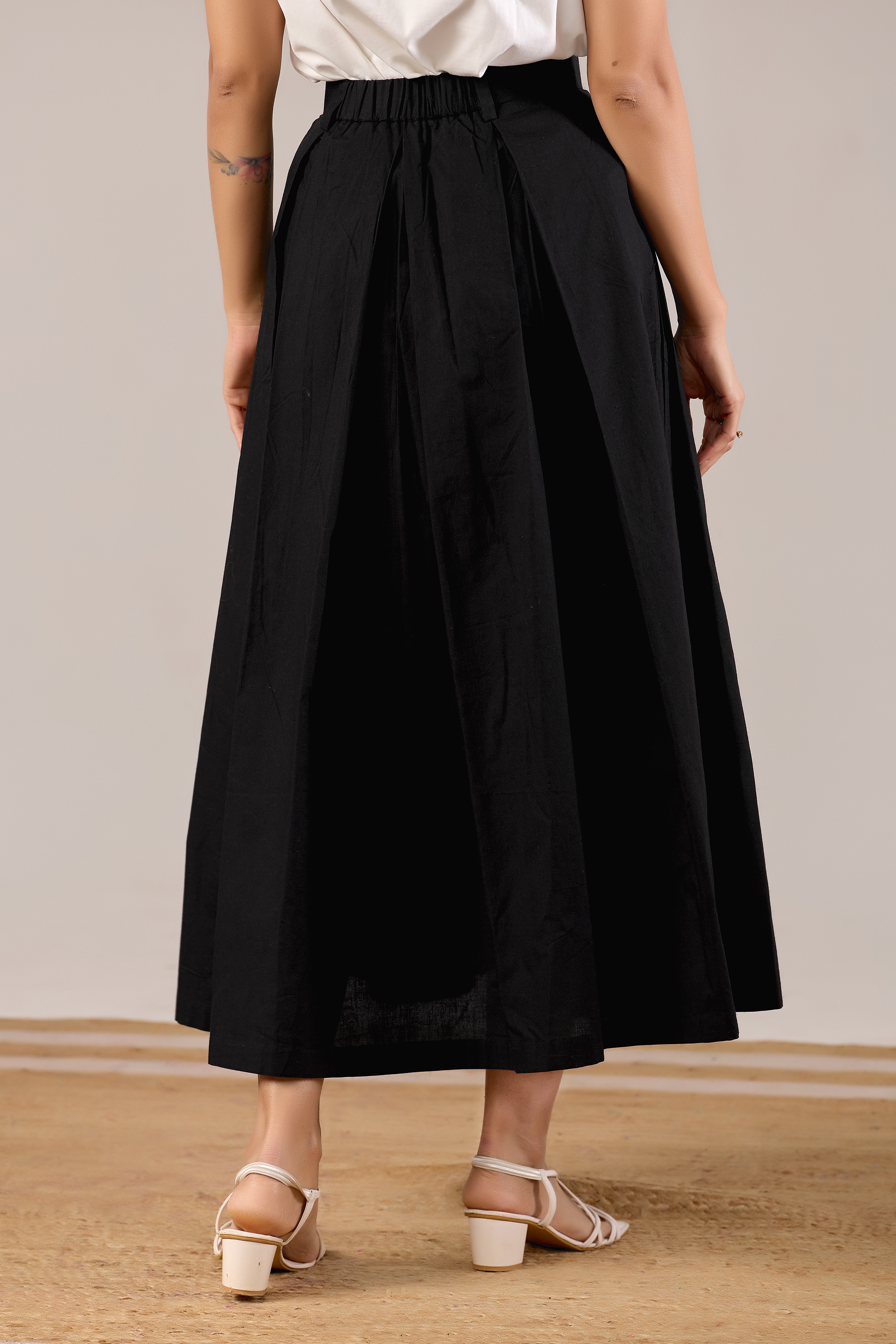 Sandstone Flow Pleated Skirt