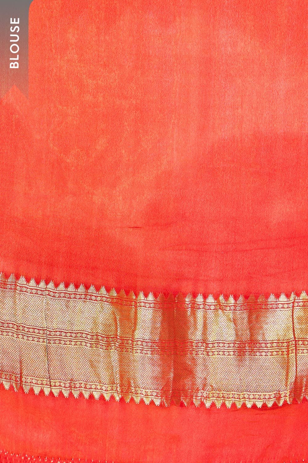 Burnt Orange Cotton Silk Saree with Gold Border