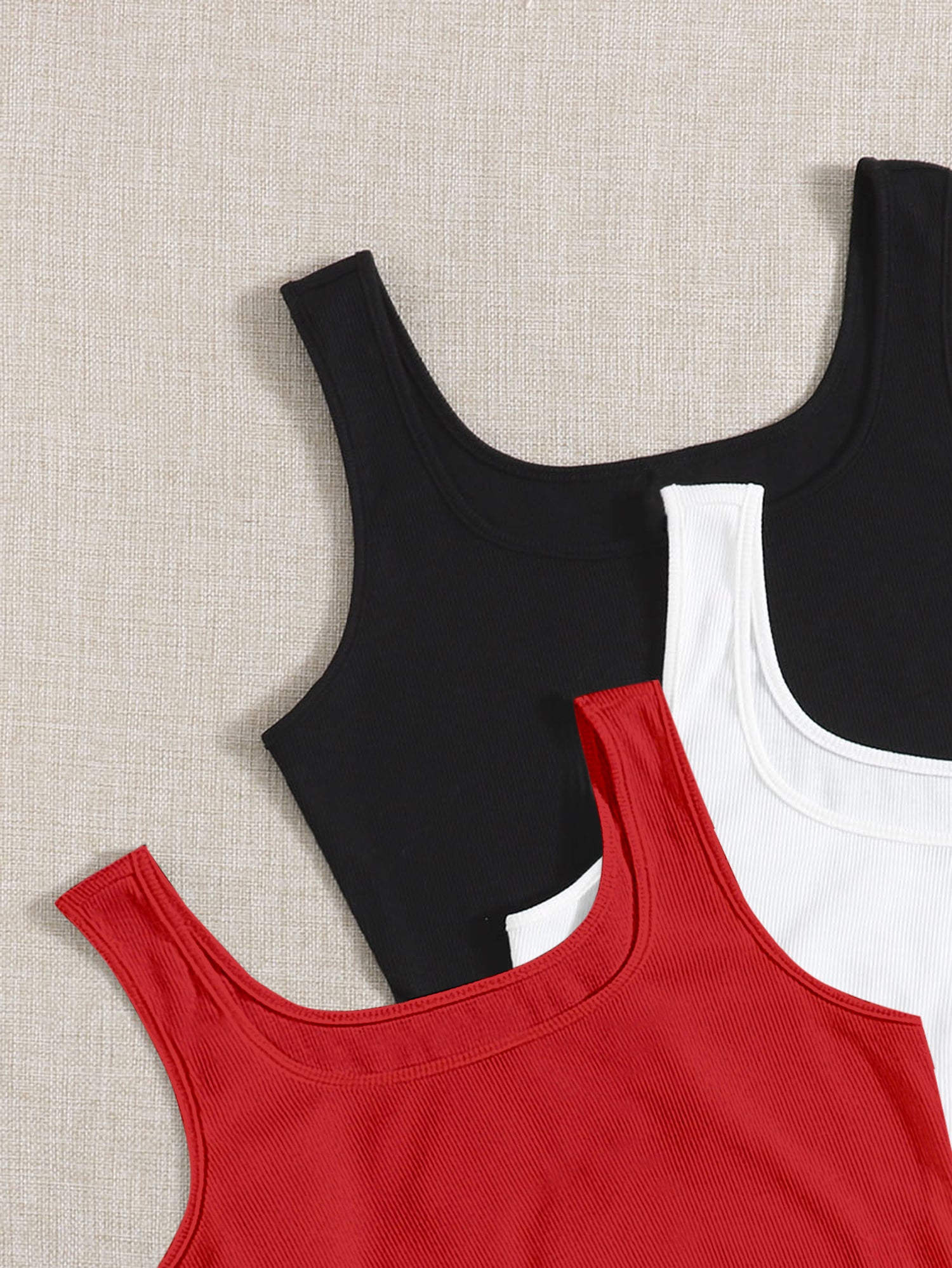 Women’s Ribbed Square Neck Crop Tank Top