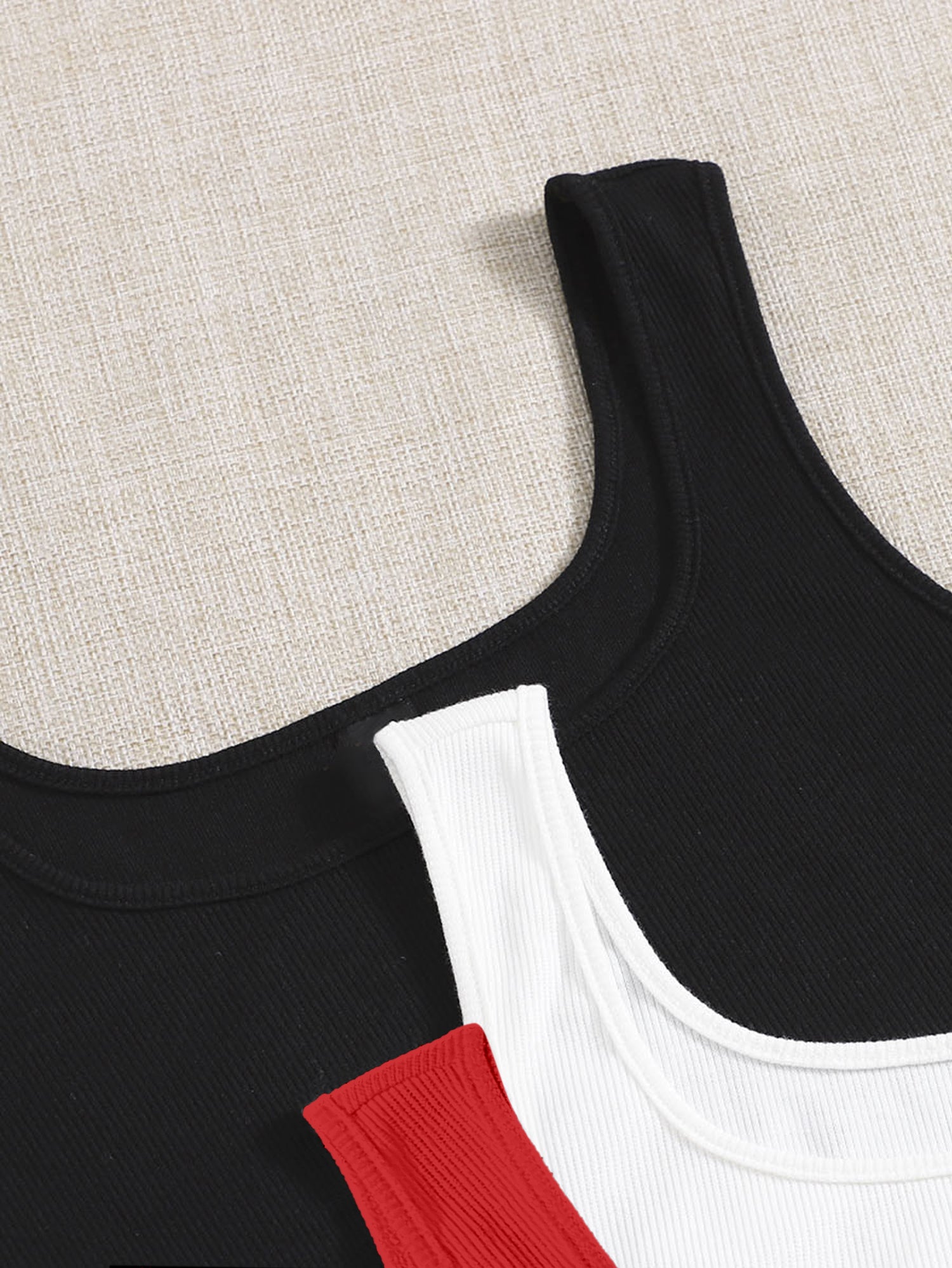 Women’s Ribbed Square Neck Crop Tank Top