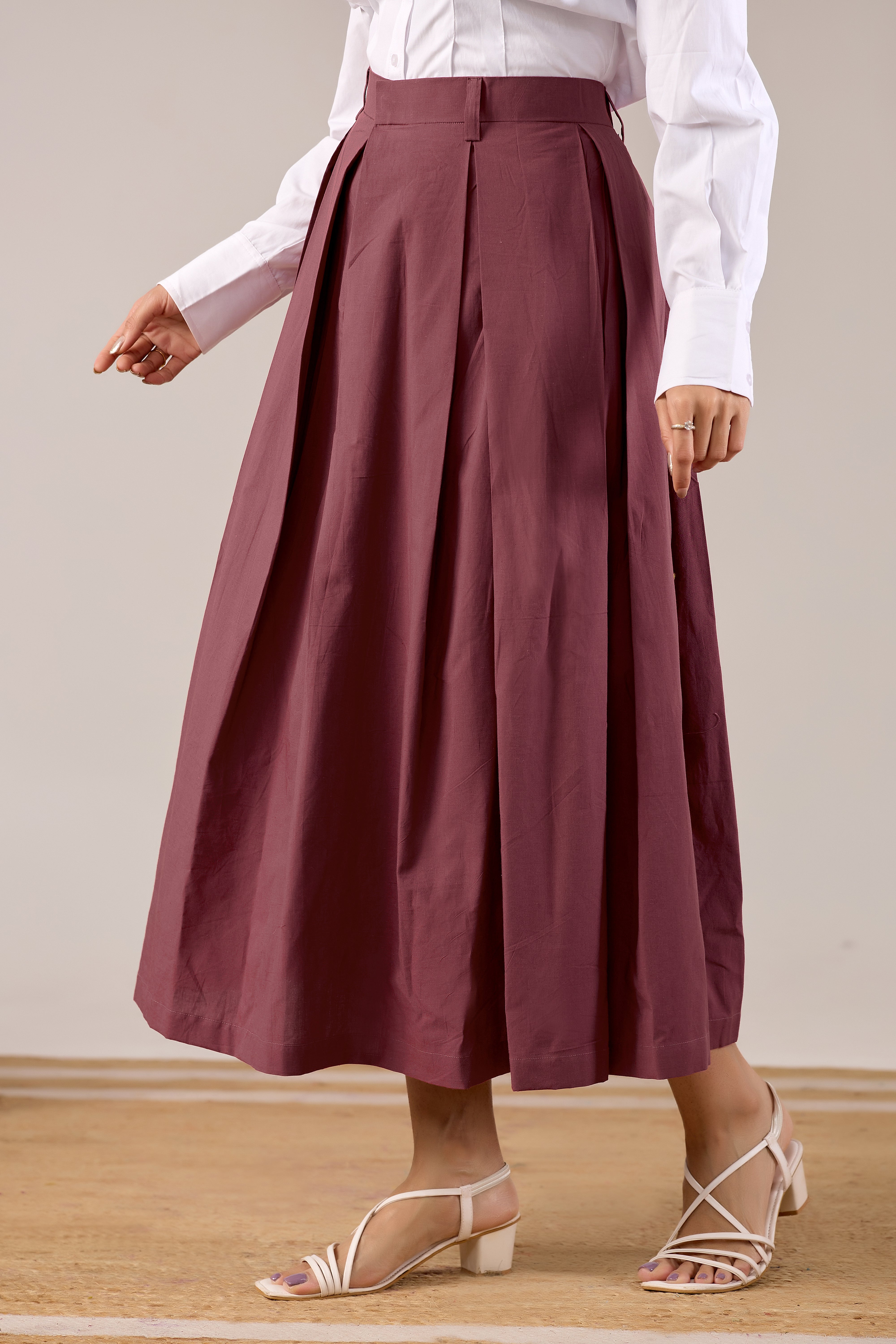 Vintage Rose Pleated Skirt