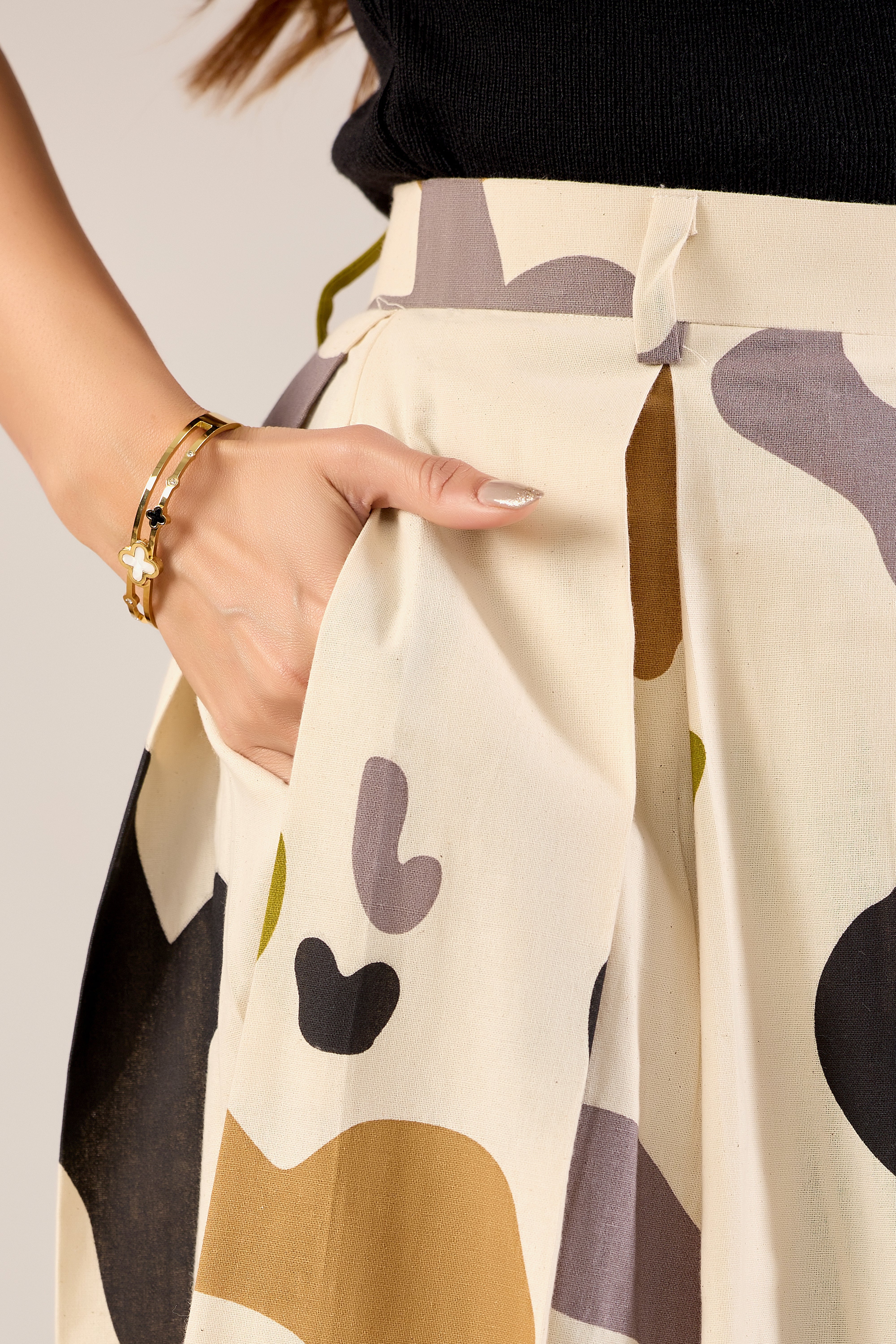 Pebble Pop Printed Midi Skirt
