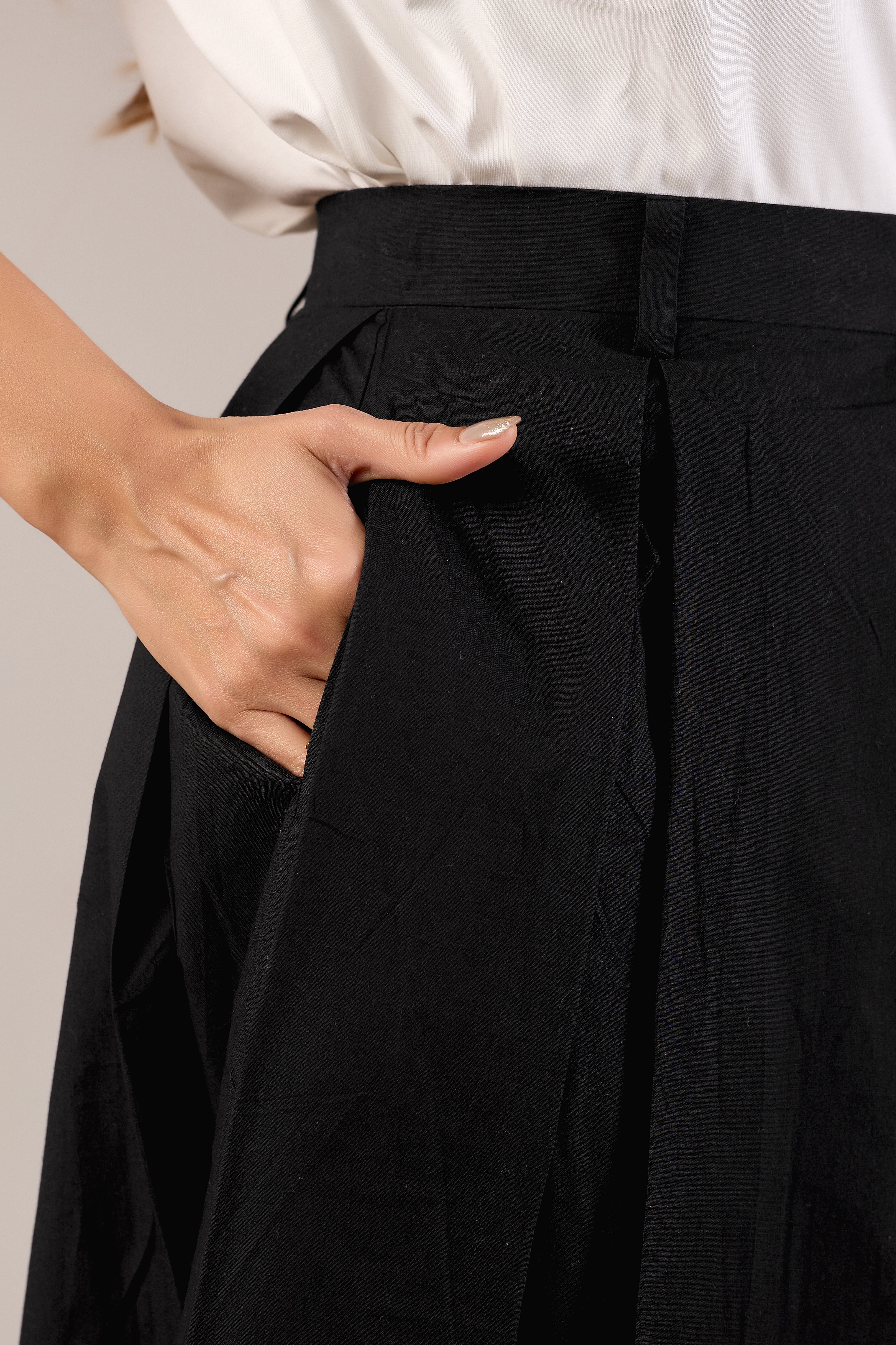 Sandstone Flow Pleated Skirt