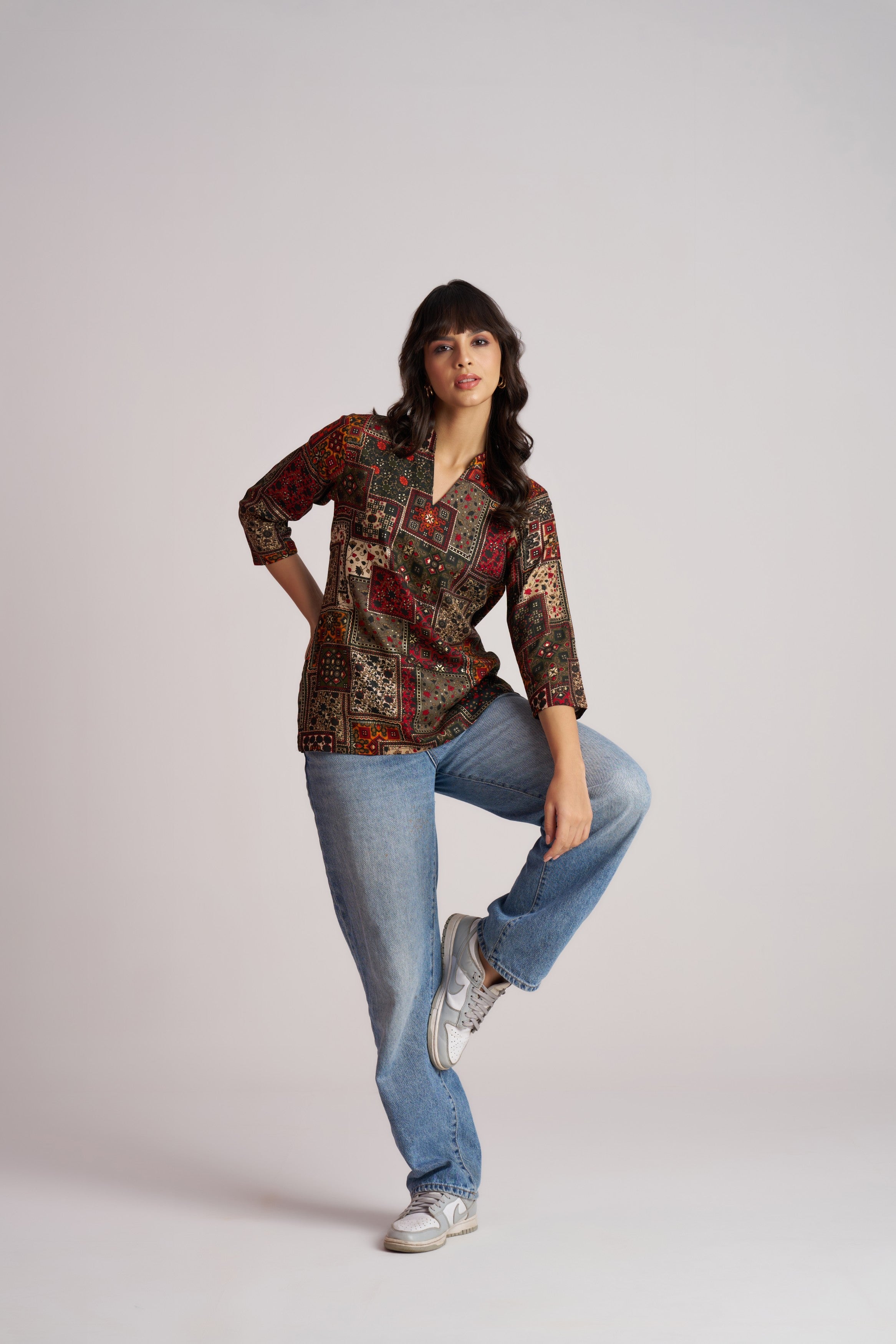 Forest Mosaic Printed Top