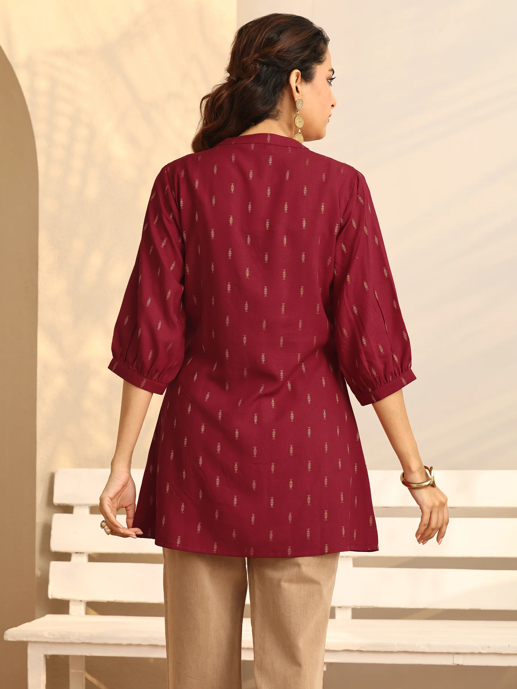 Classic Wine Short Kurti