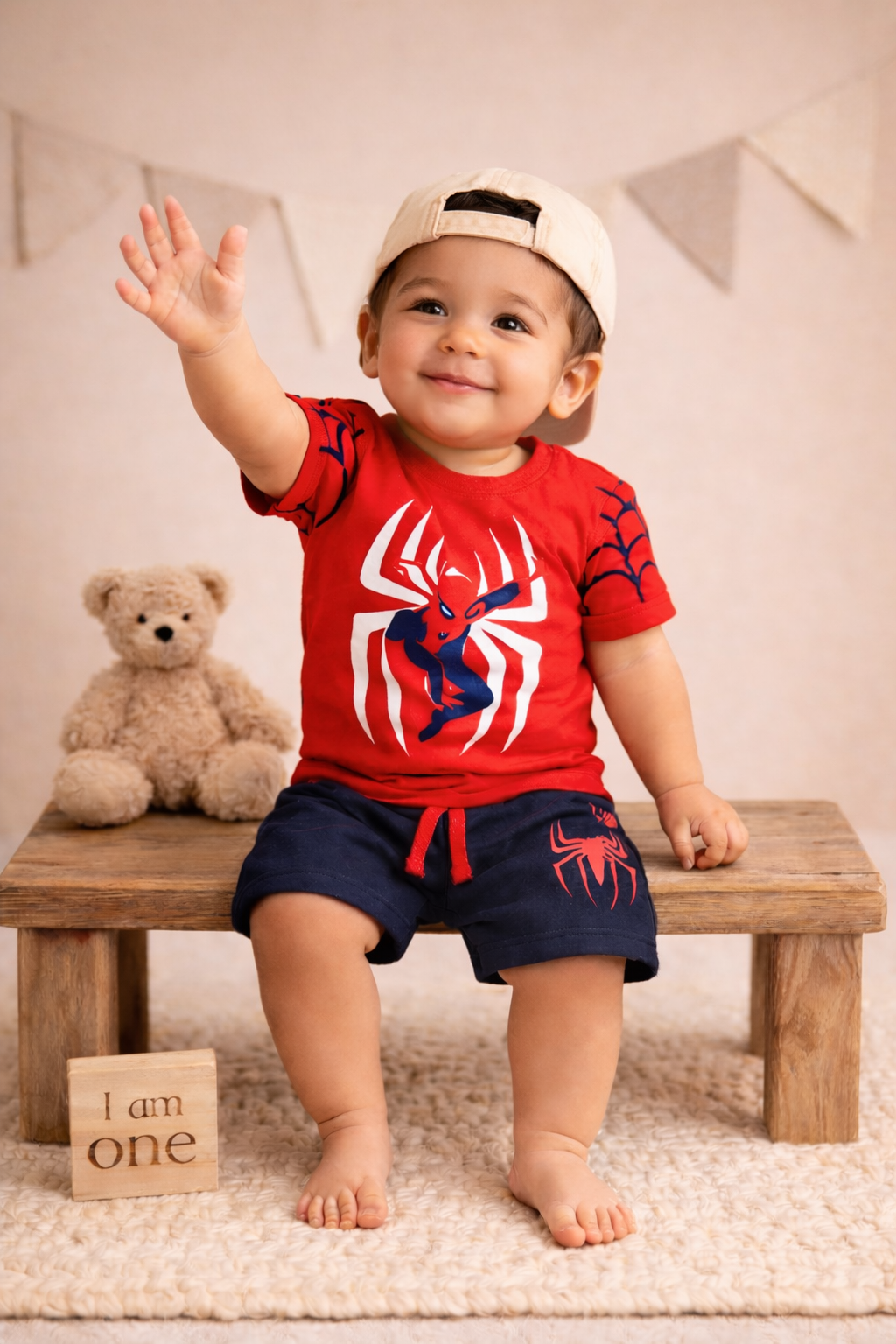 Spider Power Navy & Red Kids Co-ord Set
