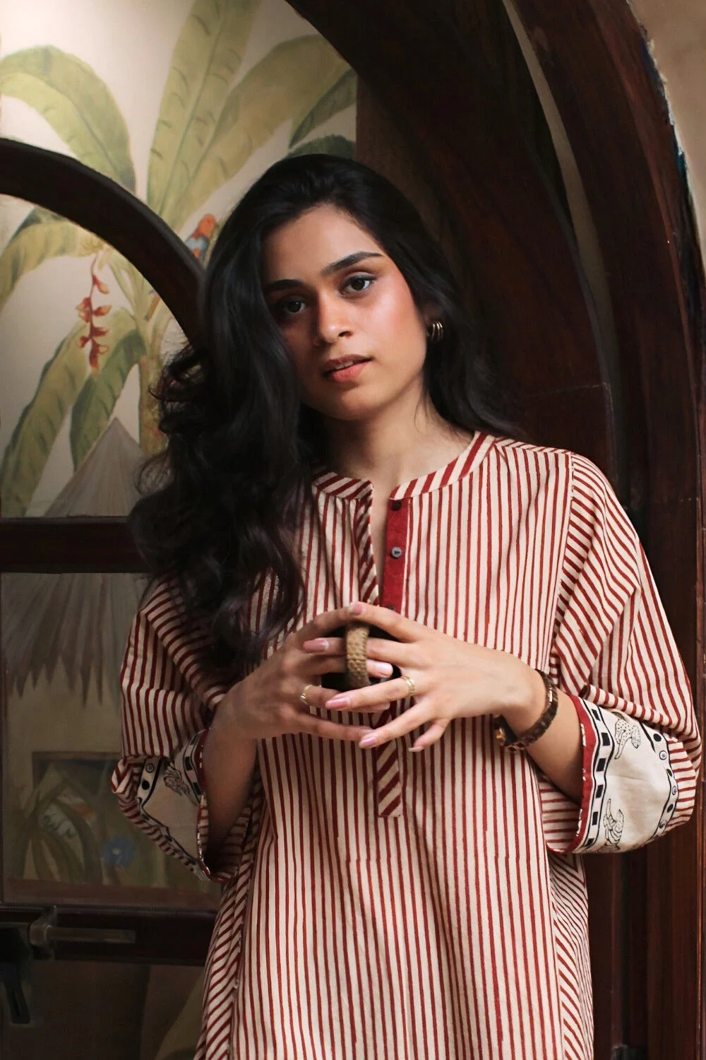 Classic Rust Stripe Dress