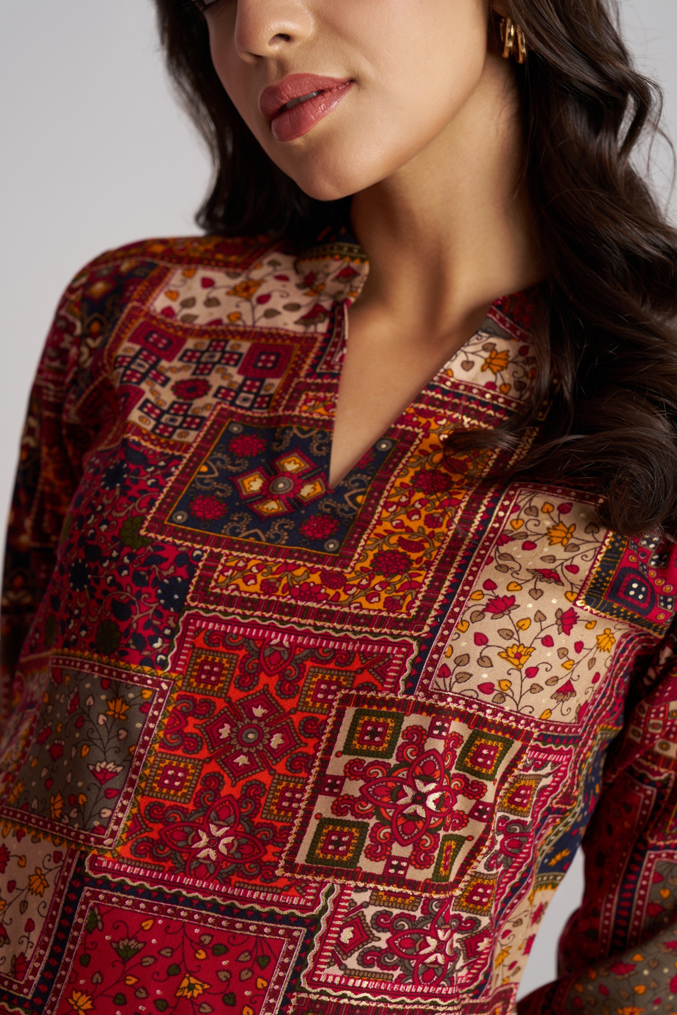 Forest Mosaic Printed Top