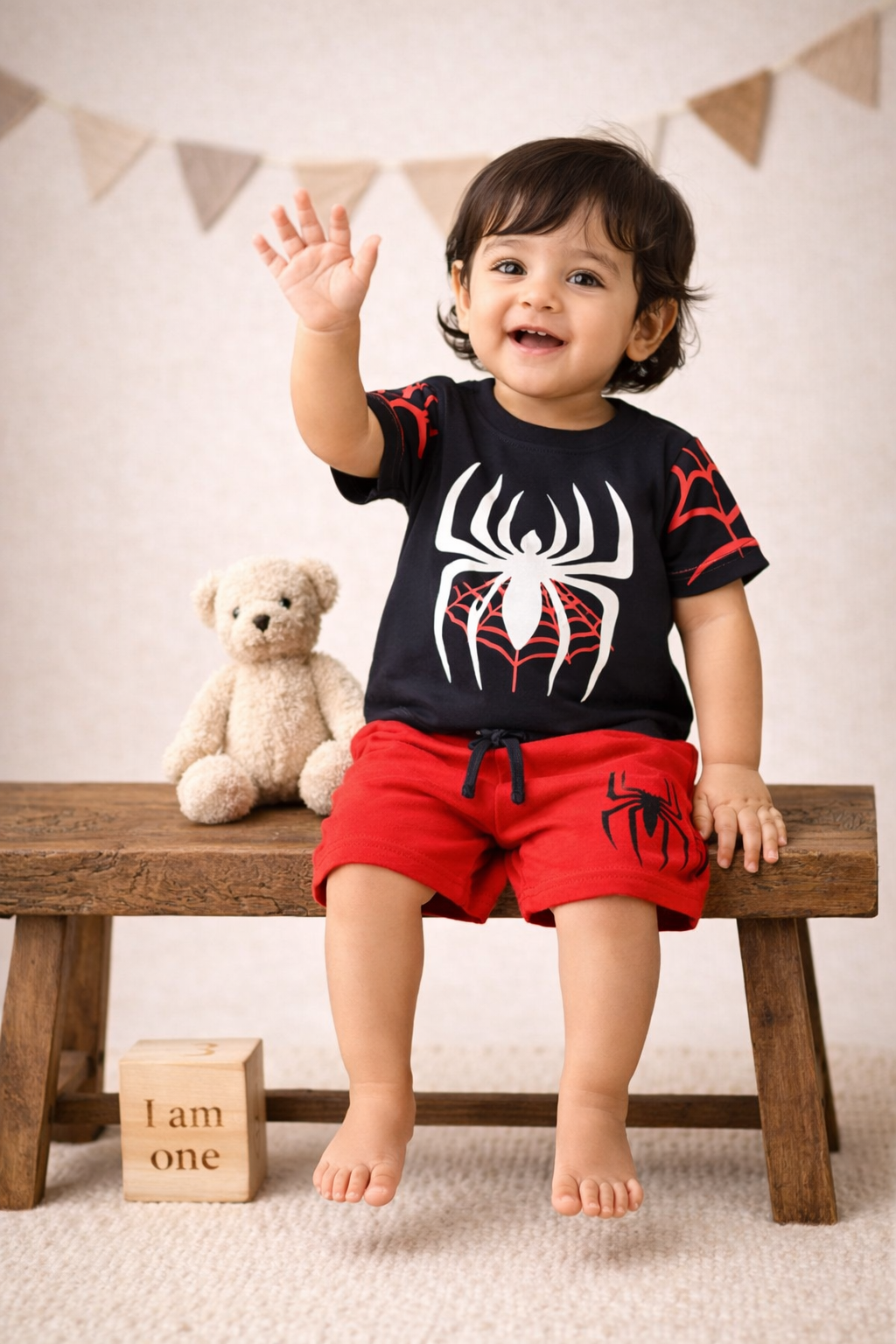 Spider Power Navy & Red Kids Co-ord Set