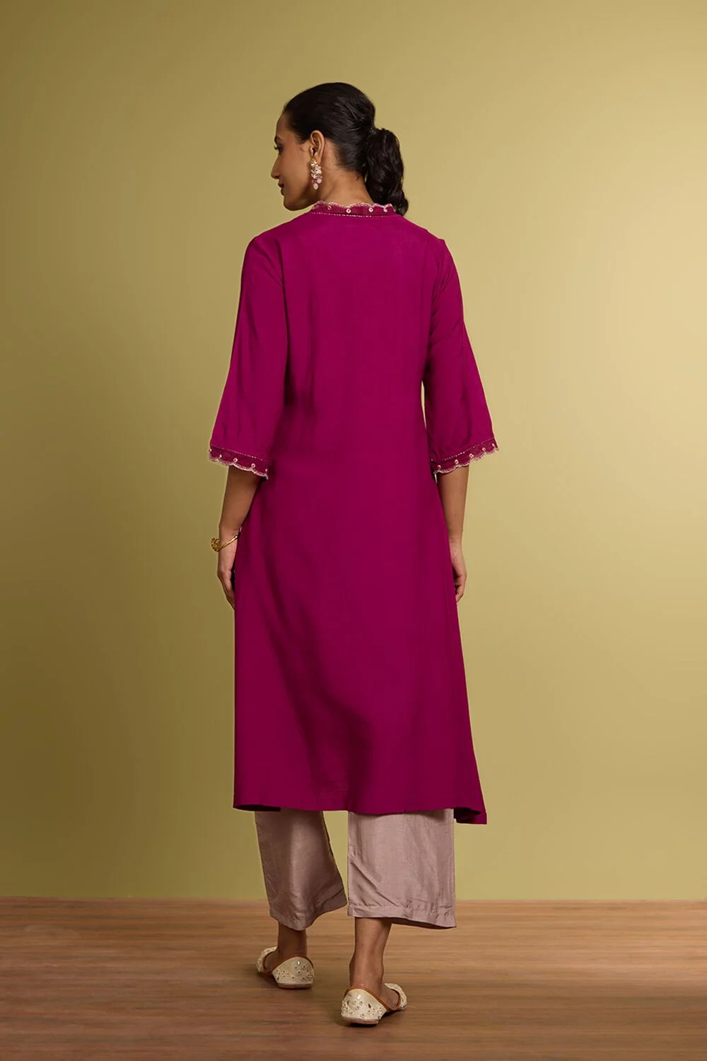 Classic Fuchsia Pink Straight Kurta