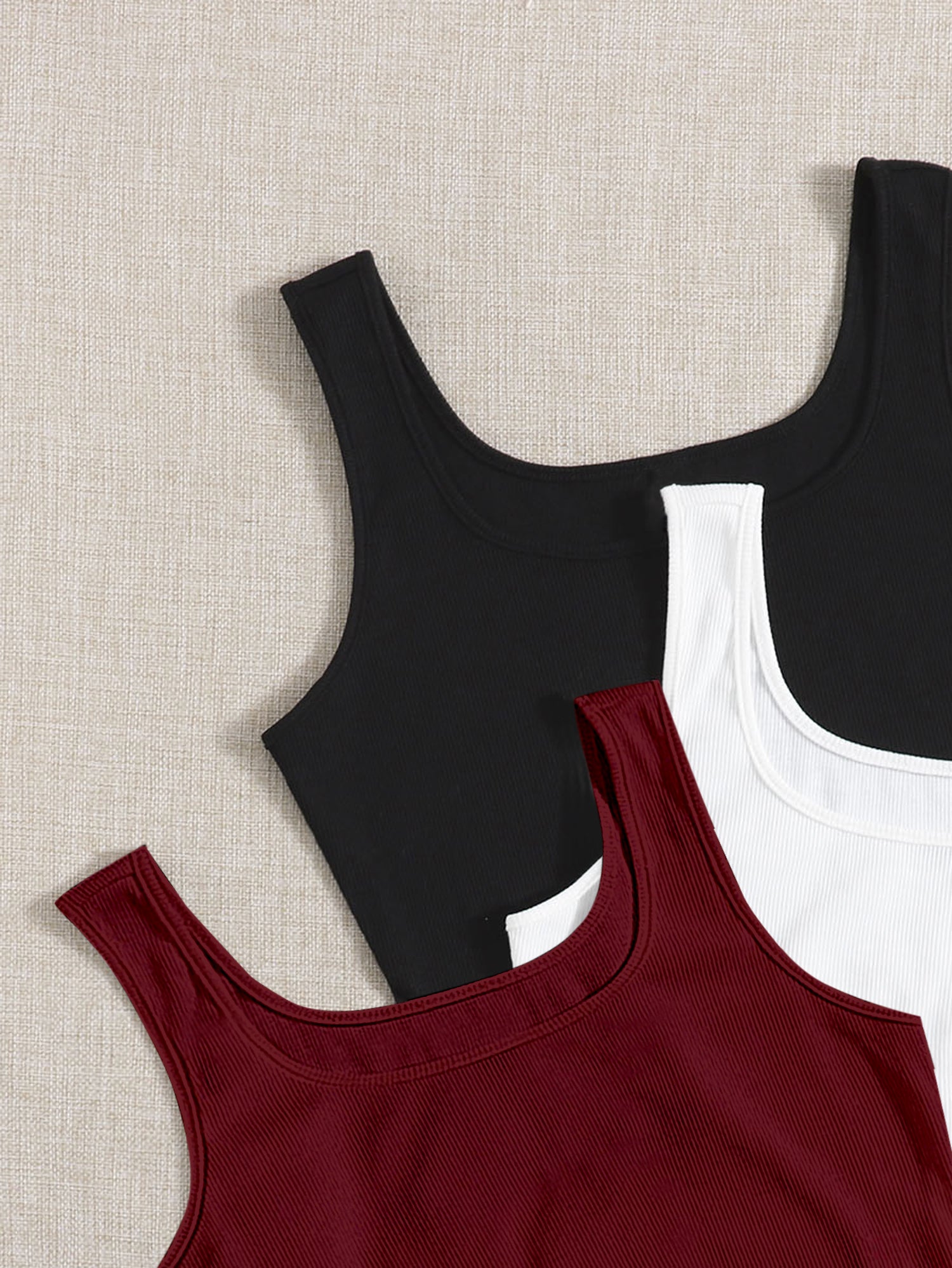 Women’s Ribbed Square Neck Crop Tank Top