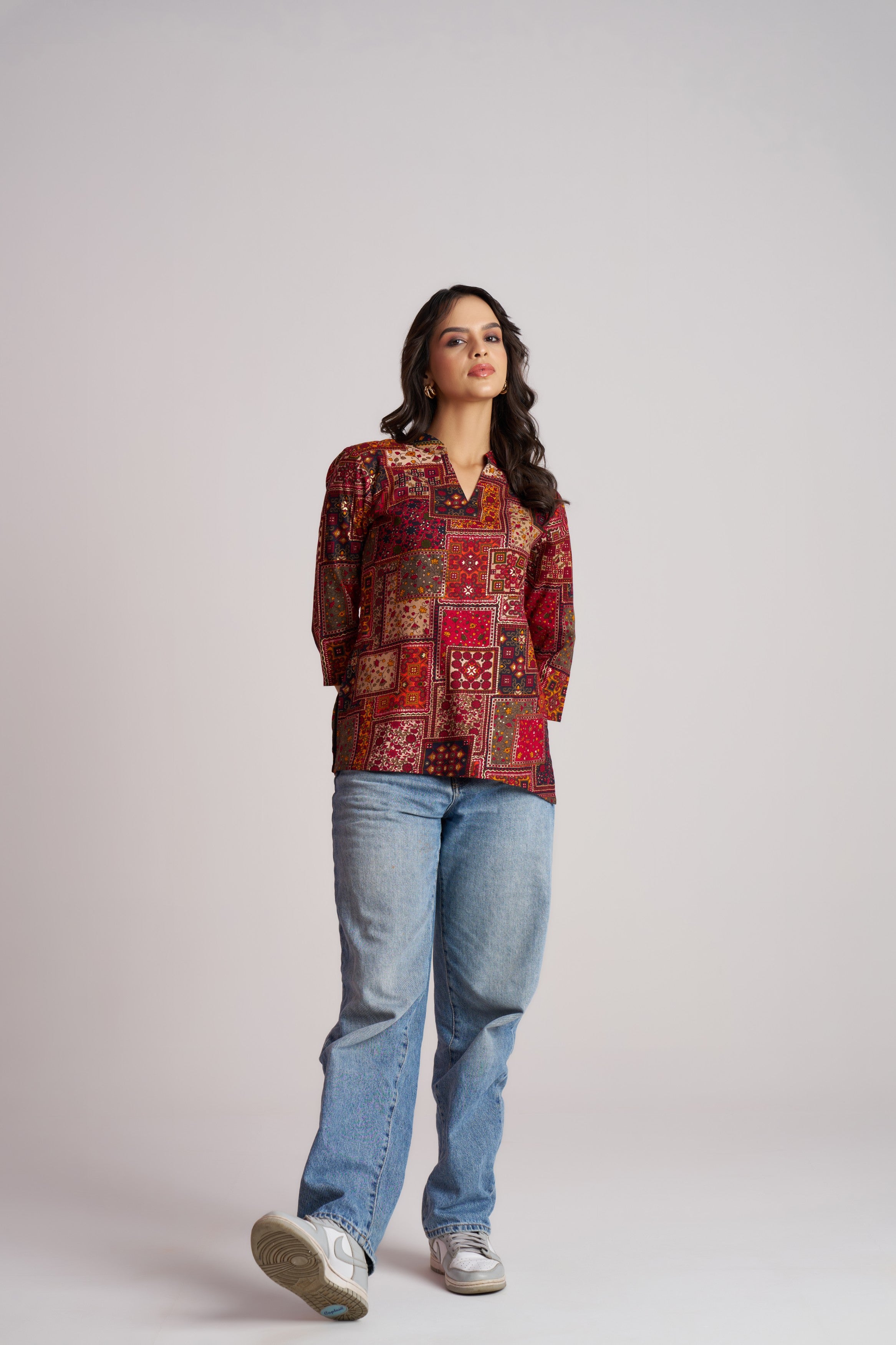 Forest Mosaic Printed Top