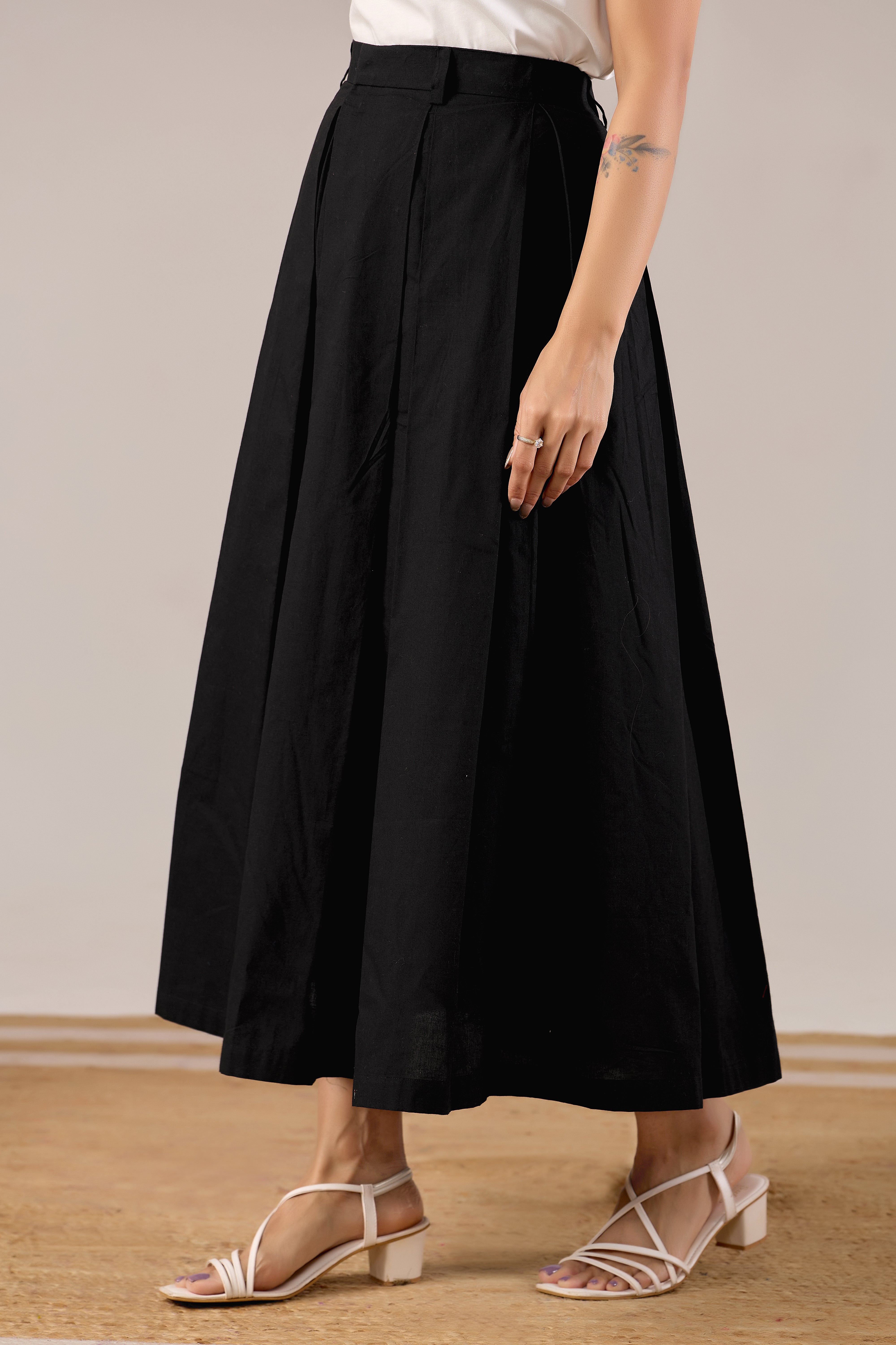 Emerald Aura Pleated Skirt