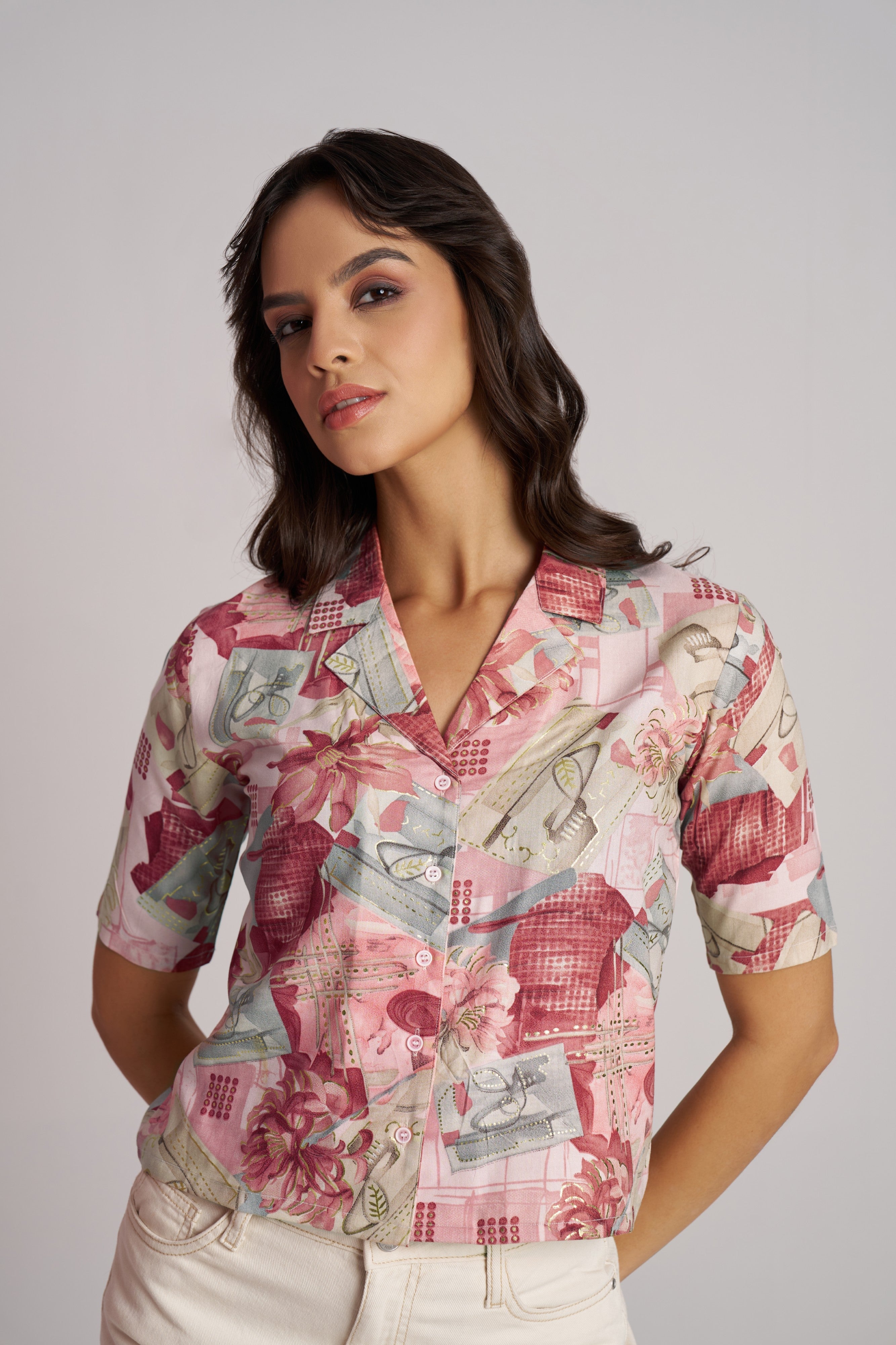 Blush Bloom Printed Shirt