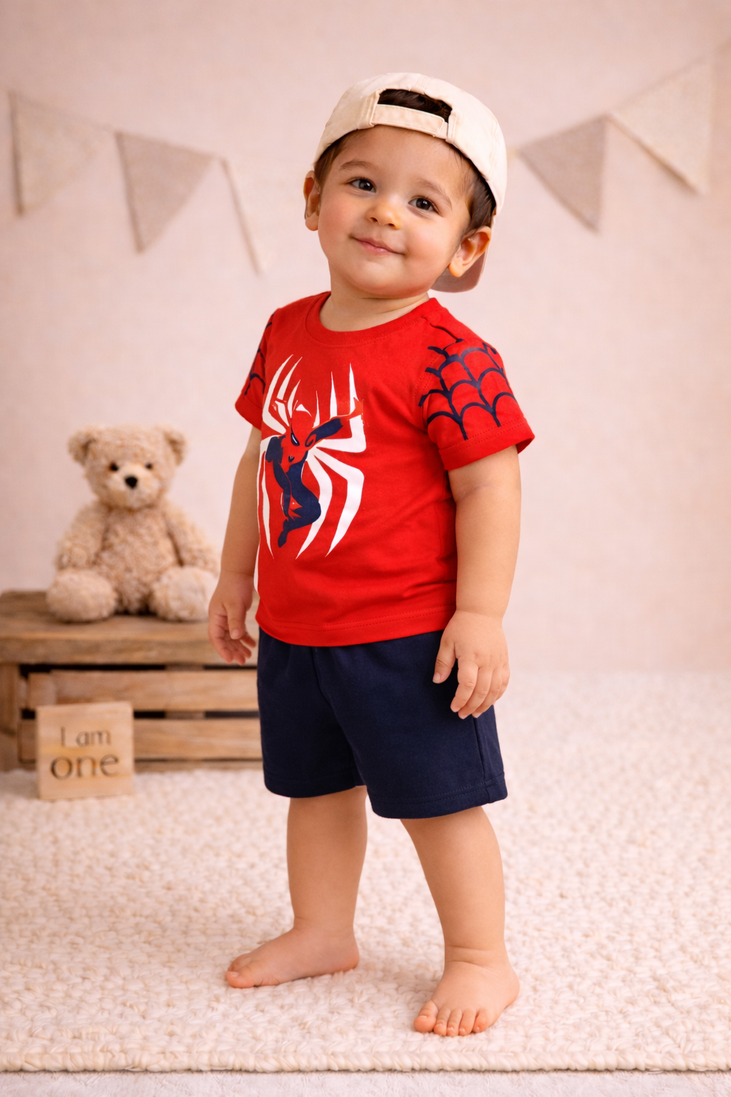 Spider Hero Red & Navy Kids Co-ord Set