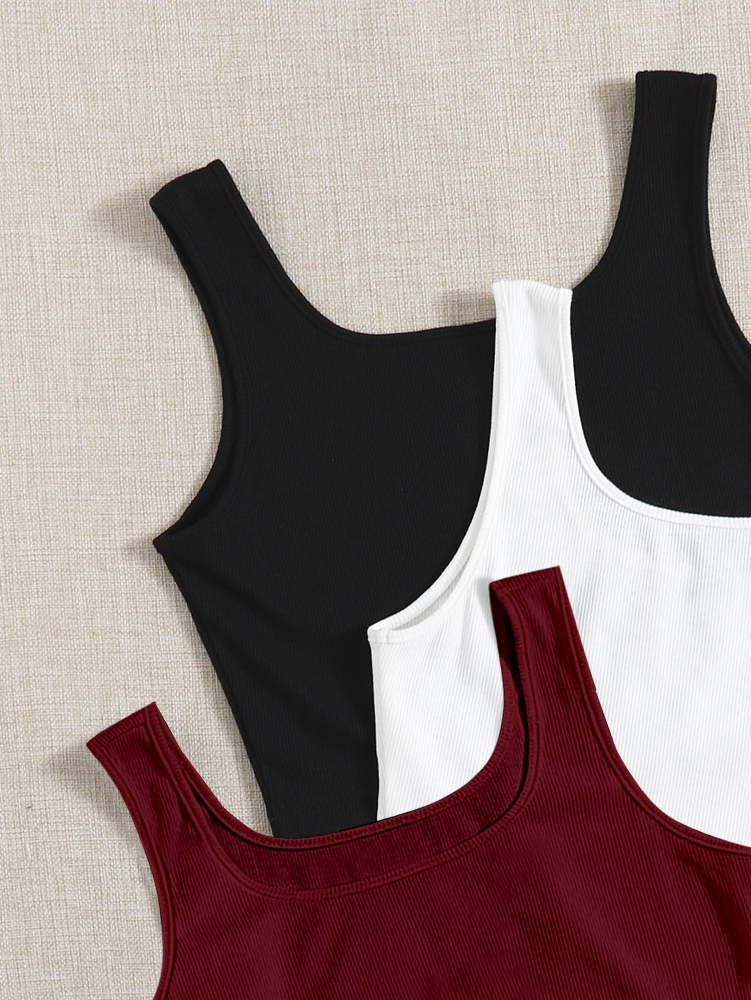 Women’s Ribbed Square Neck Crop Tank Top