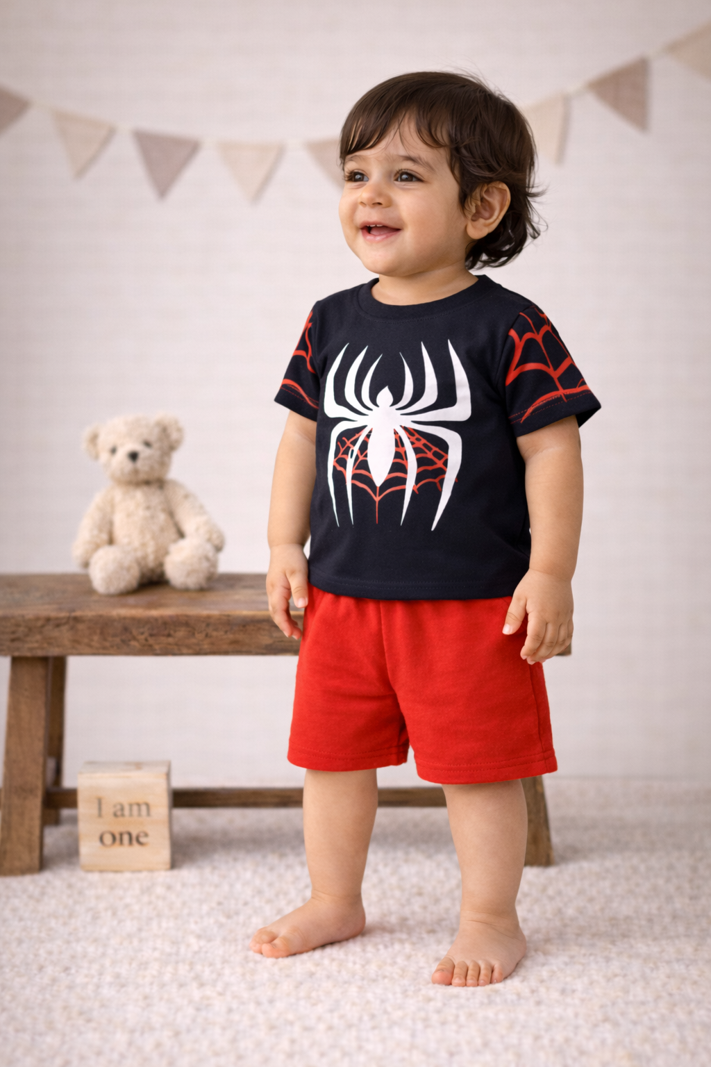 Spider Power Navy & Red Kids Co-ord Set