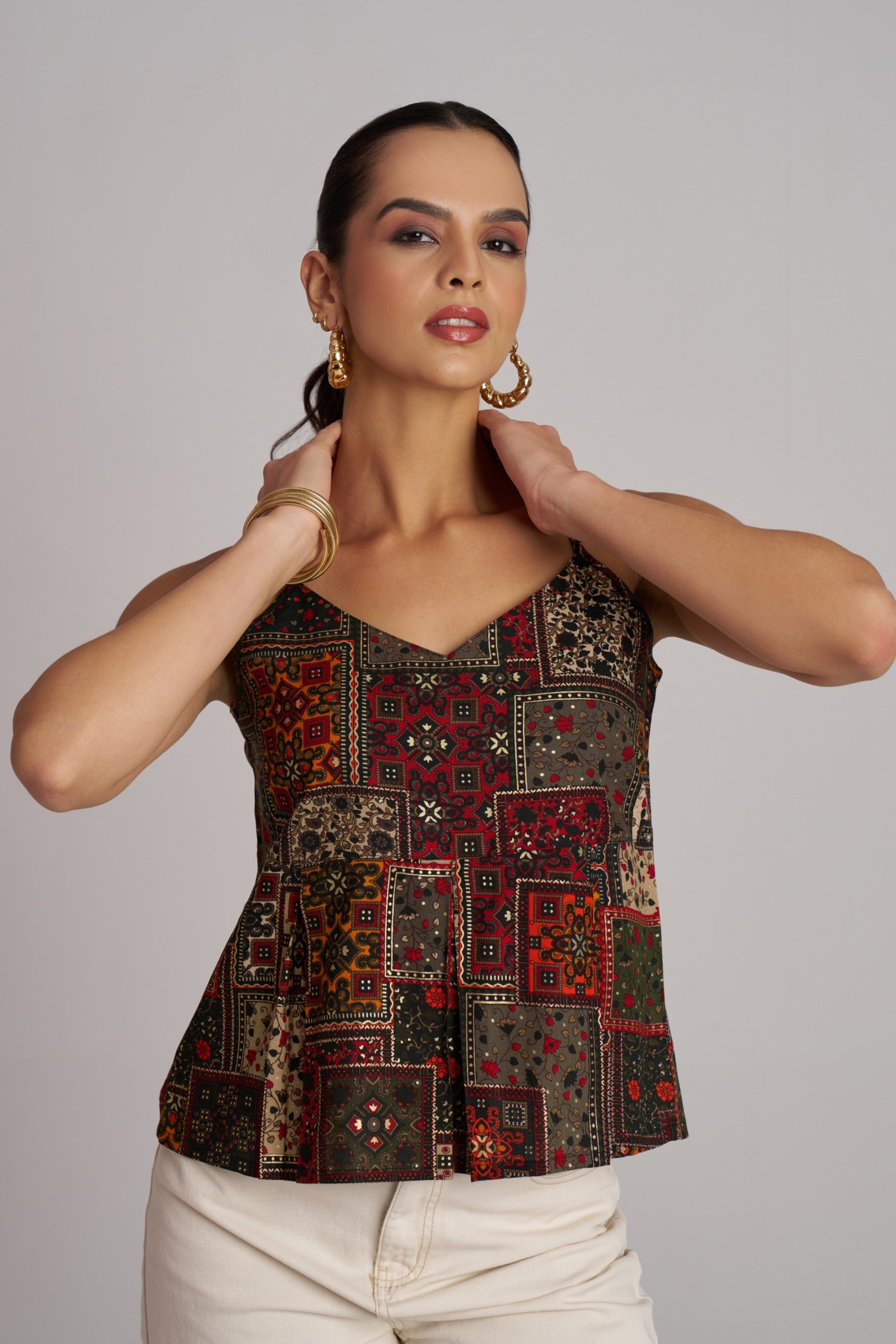 Rustic Mosaic Spaghetti Strap Top
