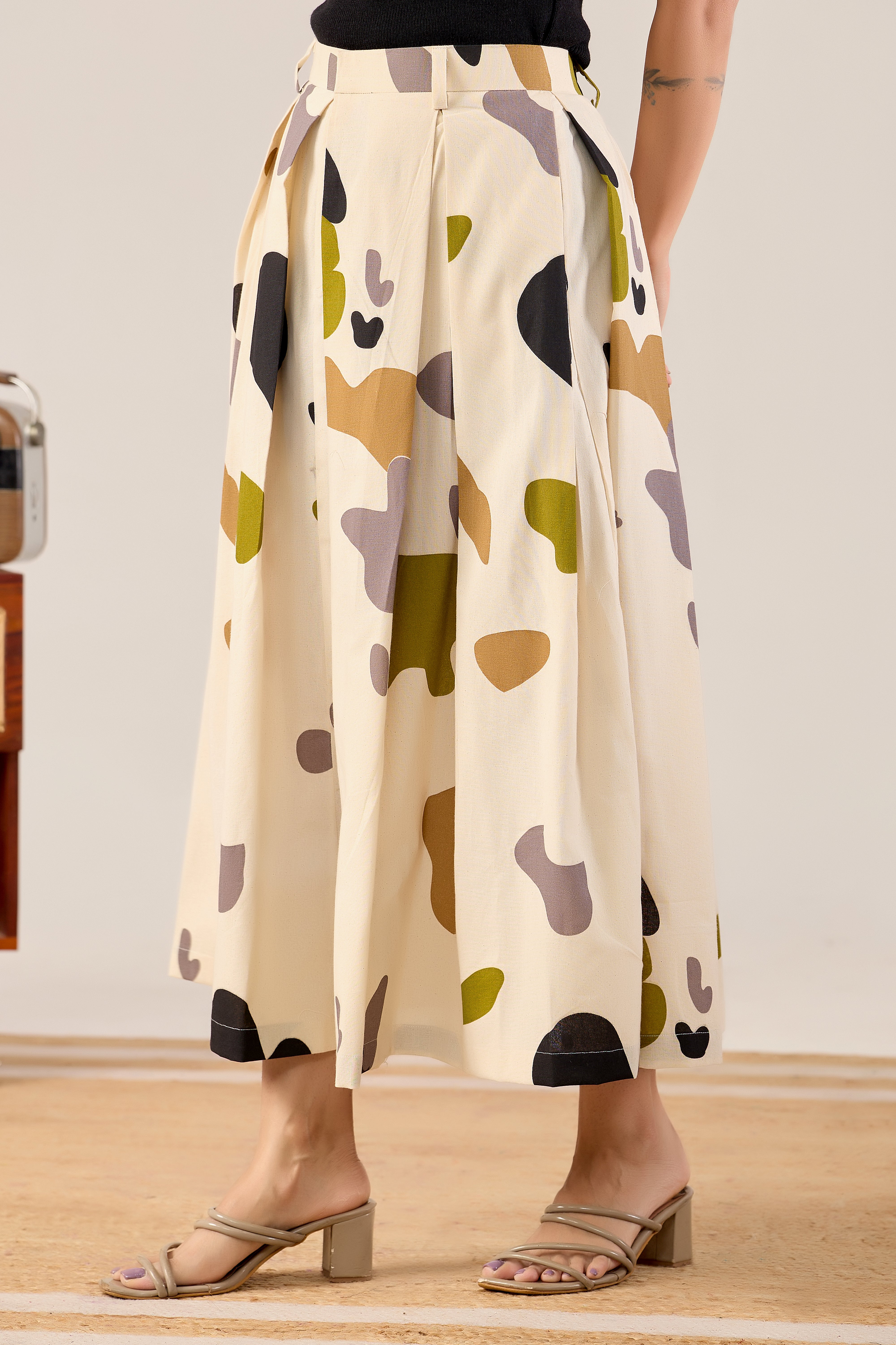 Pebble Pop Printed Midi Skirt
