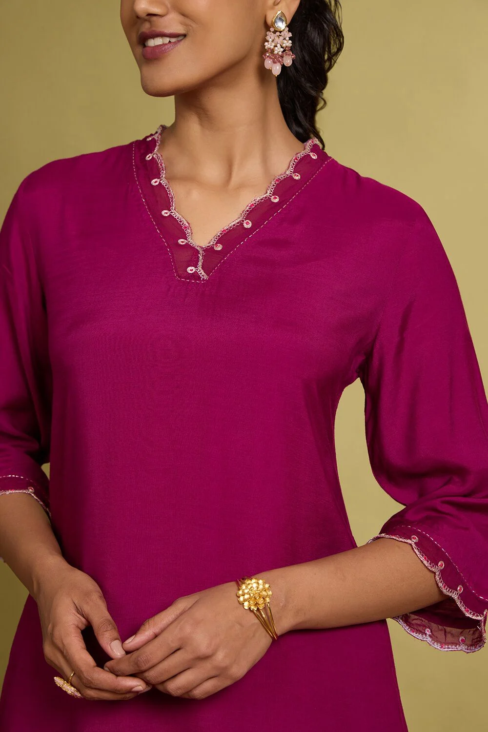 Classic Fuchsia Pink Straight Kurta